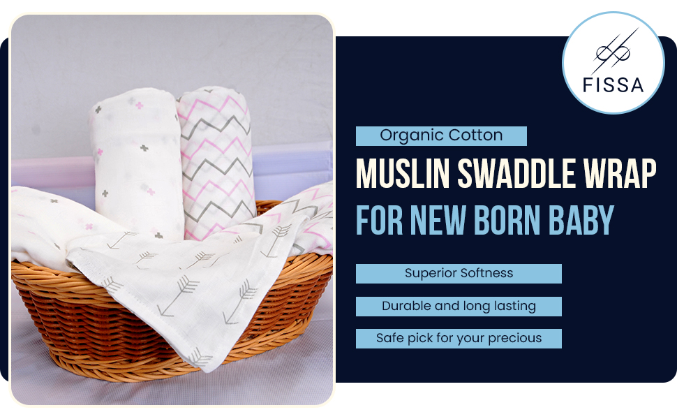 Muslin Baby Swaddles Pack Of 3