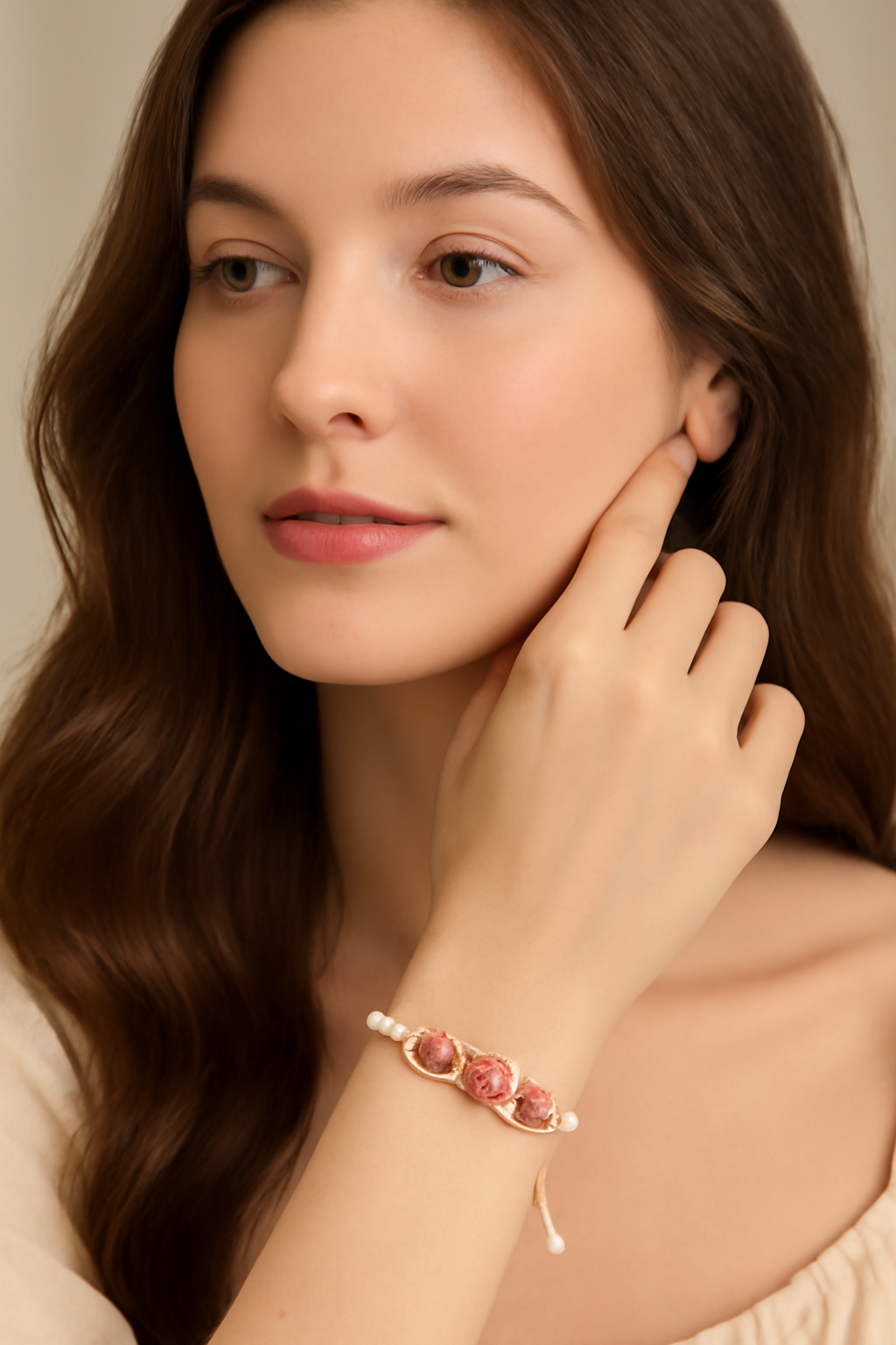 Handmade Red Floral Resin Bracelet