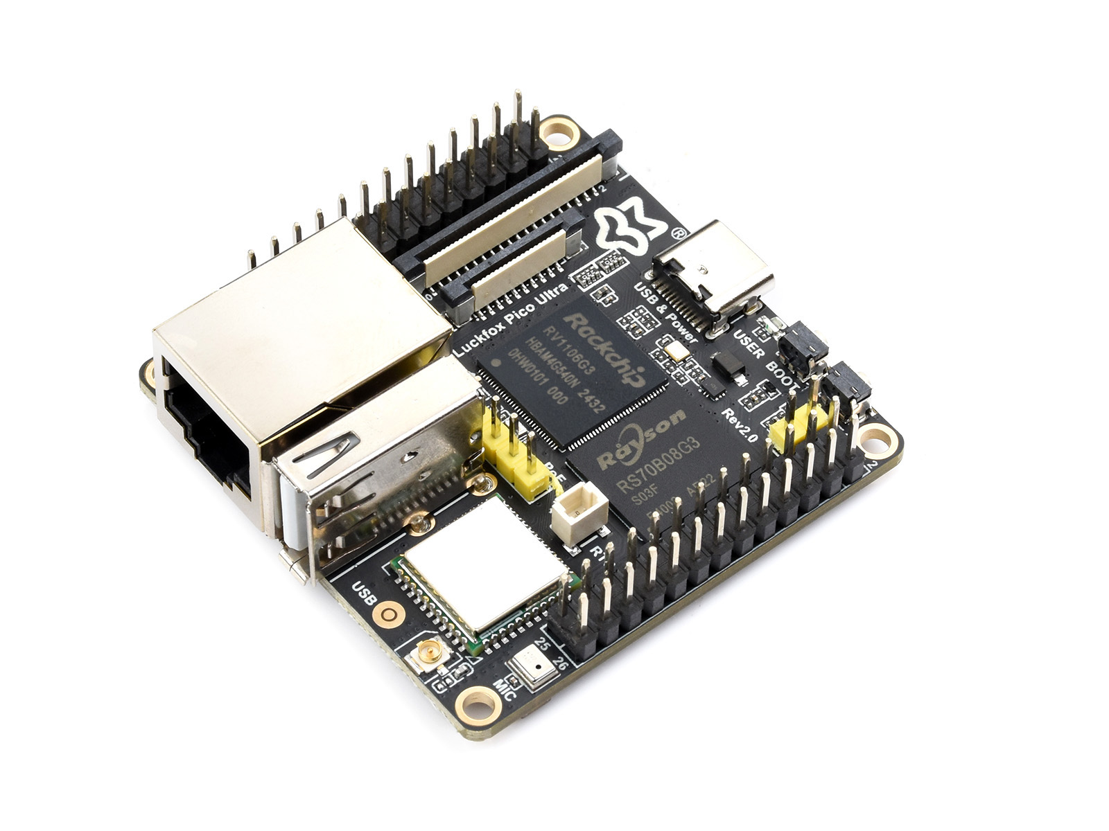 Luckfox Pico Ultra RV1106 Linux Micro Development Board, with onboard WiFi + PoE Power Module, eMMc 8GB