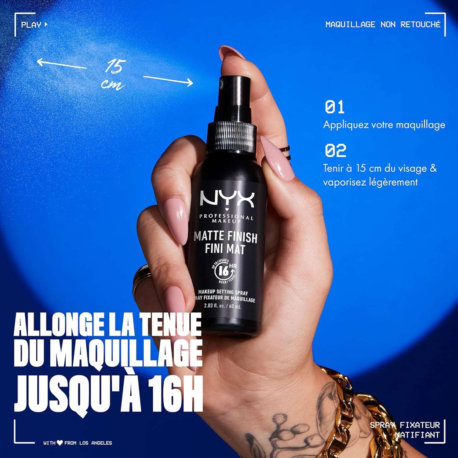 NYX Professional Makeup Spray Fixateur Setting Spray Dewy Finish, Spray de Finition, Tenue Longue Durée, Fini Mat, Formule Vegan, Lot de 2, Modèle : Matte