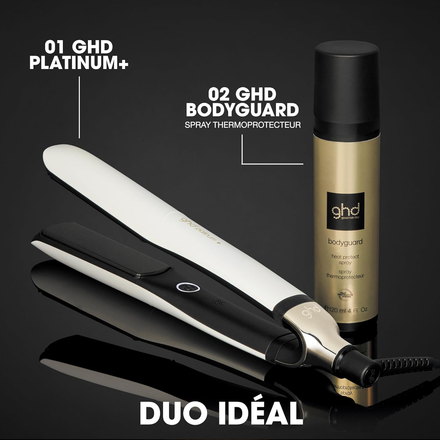 ghd - Lisseur ghd Platinum+ - Fer à lisser professionnel (Blanc) - Des cheveux 75% plus brillants et 70% plus forts - S'adapte aux besoins de vos cheveux - Idéal pour les cheveux colorés et/ou abîmés