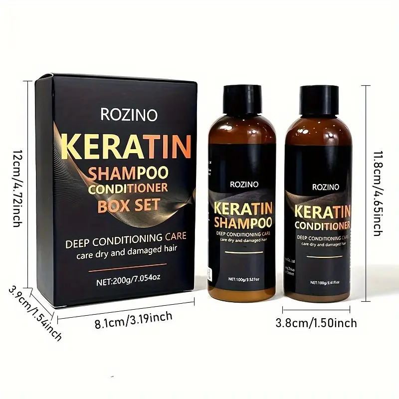 Kit entretien cheveux abimés 5 pièces : Shampooing au Kératine, Conditionneur,  2 Masques et Huiles pour les Cheveux 