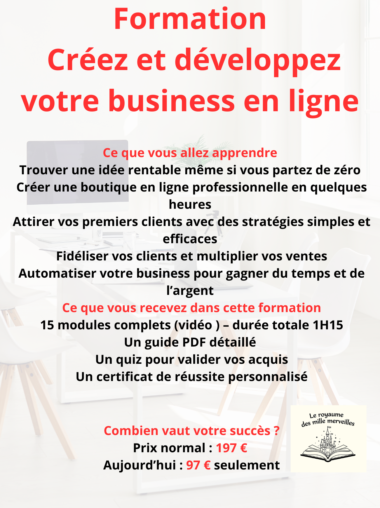Formation: Créez et développez votre business en ligne