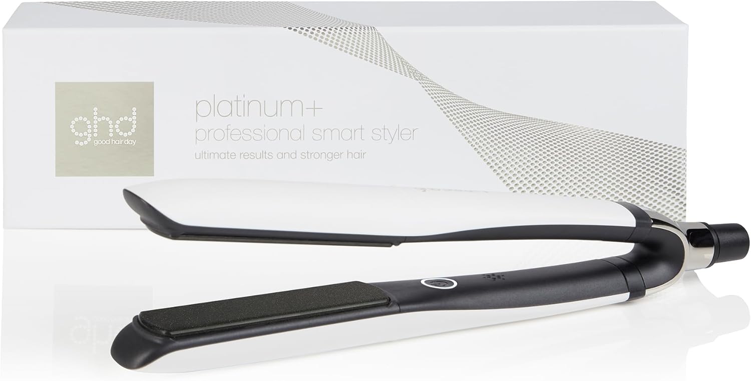 ghd - Lisseur ghd Platinum+ - Fer à lisser professionnel (Blanc) - Des cheveux 75% plus brillants et 70% plus forts - S'adapte aux besoins de vos cheveux - Idéal pour les cheveux colorés et/ou abîmés