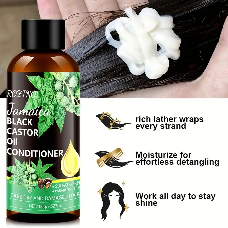 Kit entretien cheveux abîmés 3 pièces Rozino:  Shampoing, Conditioner & huile sans sulfate sans silicone