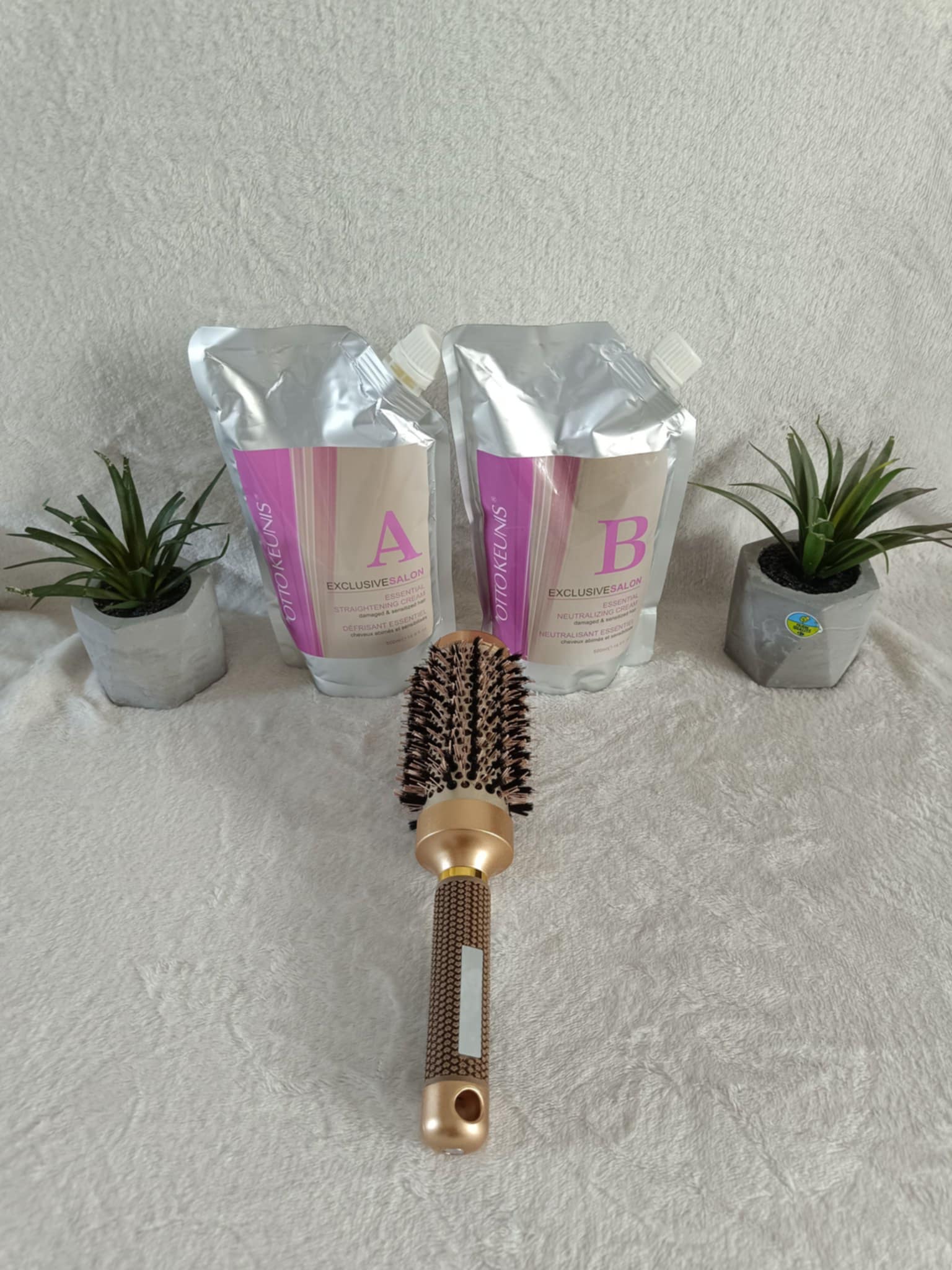 Lissage japonais et brosse ronde