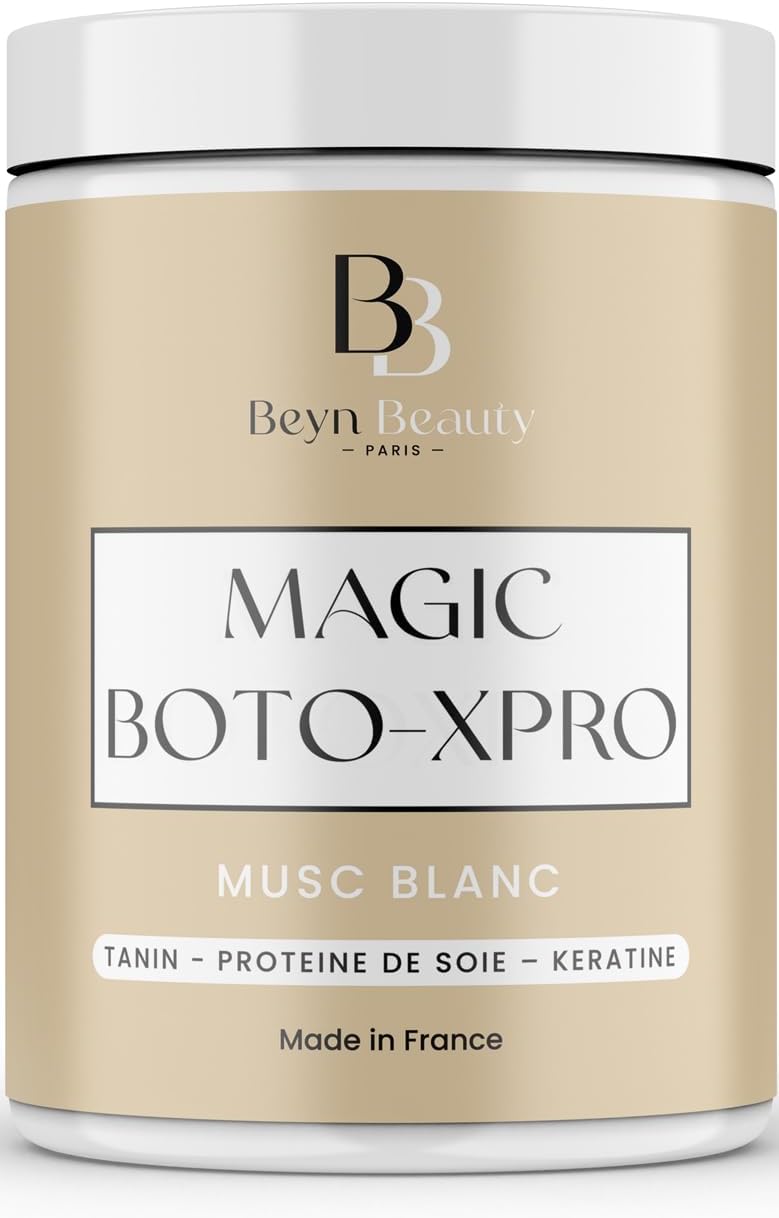 BOTOXPRO CAPILLAIRE professionnel pour cheveux abimés | Masque Hydratant, fortifiant, lissant à la Kératine, Acide hyaluronique, tanin protéine de soie | Fabriqué en France (1000 ml, Musc Blanc)