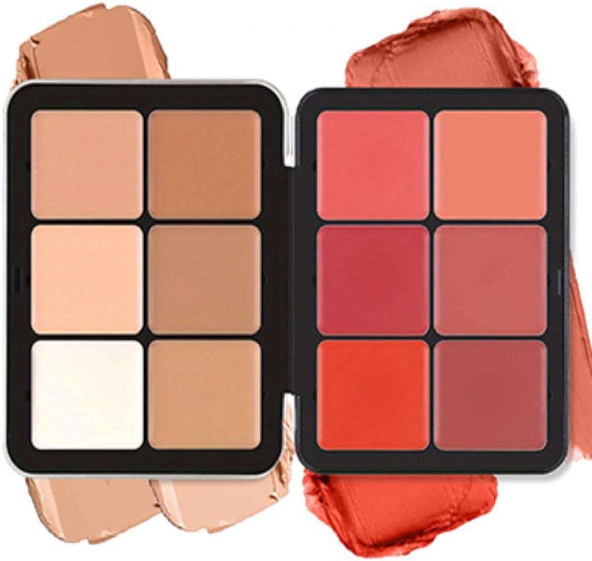 Palette de 12 couleurs d'anticernes et de fards à joues, longue tenue, résistante aux bavures, estompable, 2 en 1 fards à joues en crème au fini mat Palette de maquillage pour le visage