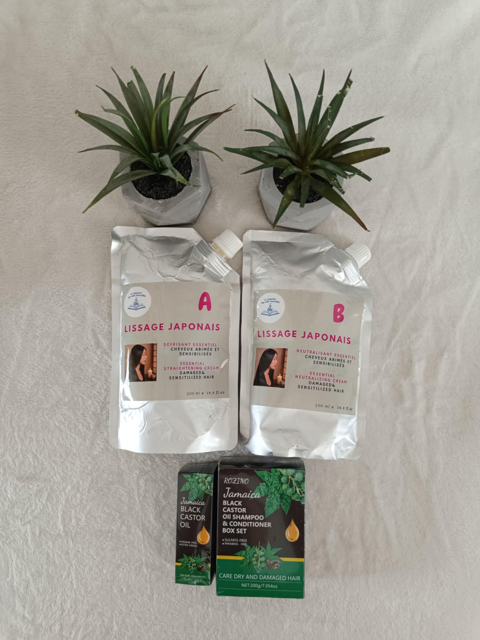 Lissage japonais shampoing, conditionner, serum