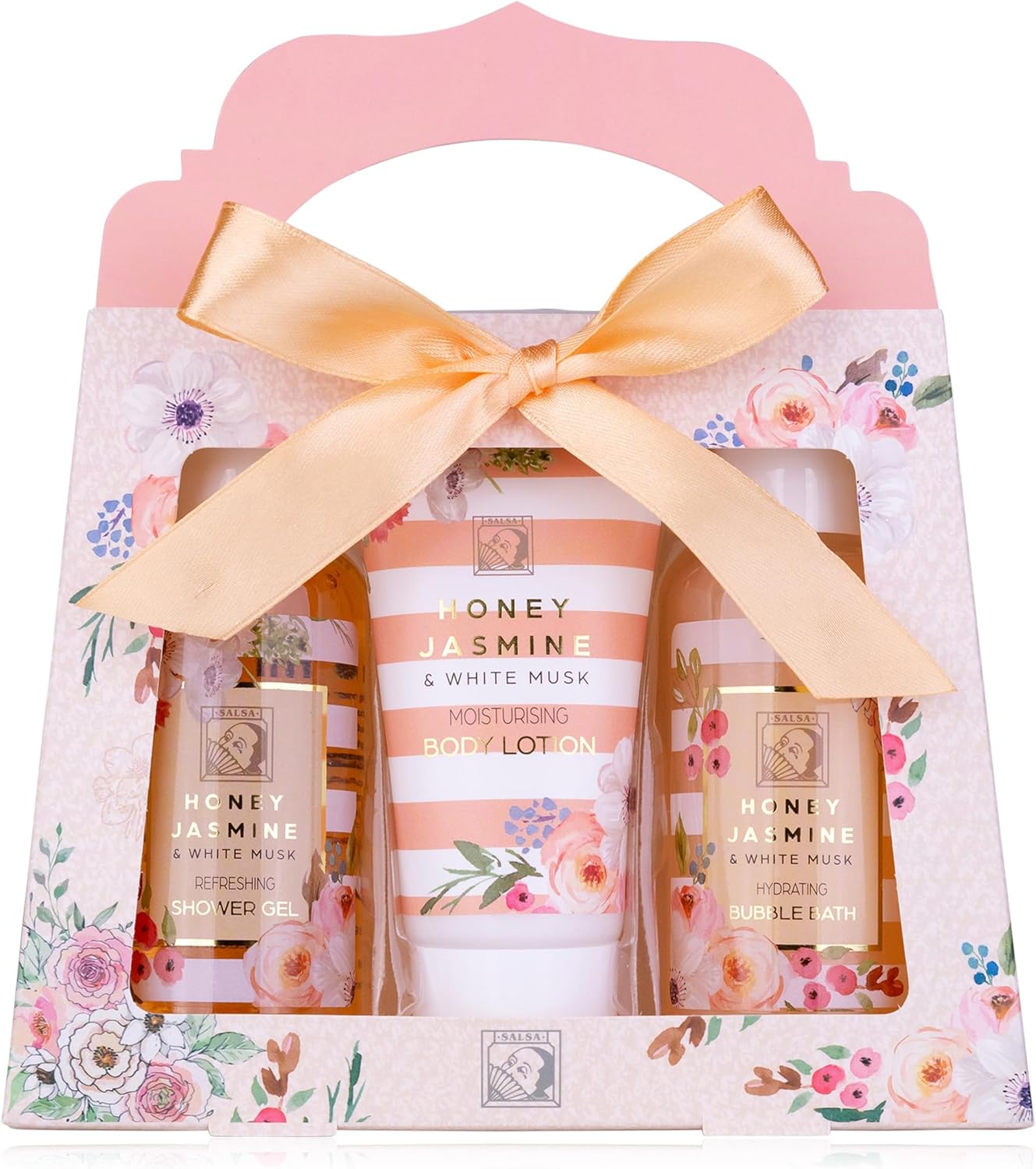 Accentra-Set cadeau de douche pour femmes dans une belle boîte cadeau-Set de soins 3 pièces gel douche,lotion et bain moussant-Set cadeau idéal pour la Saint-Valentin & la Fête des mères