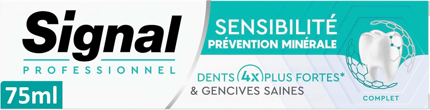 SIGNAL - Professionnel Dentifrice Prévention Minérale - Complet - des dents 4x plus fortes - 88% d'ingrédients d'origine naturelle - 75ml Taille:75 ml (Lot de 1)