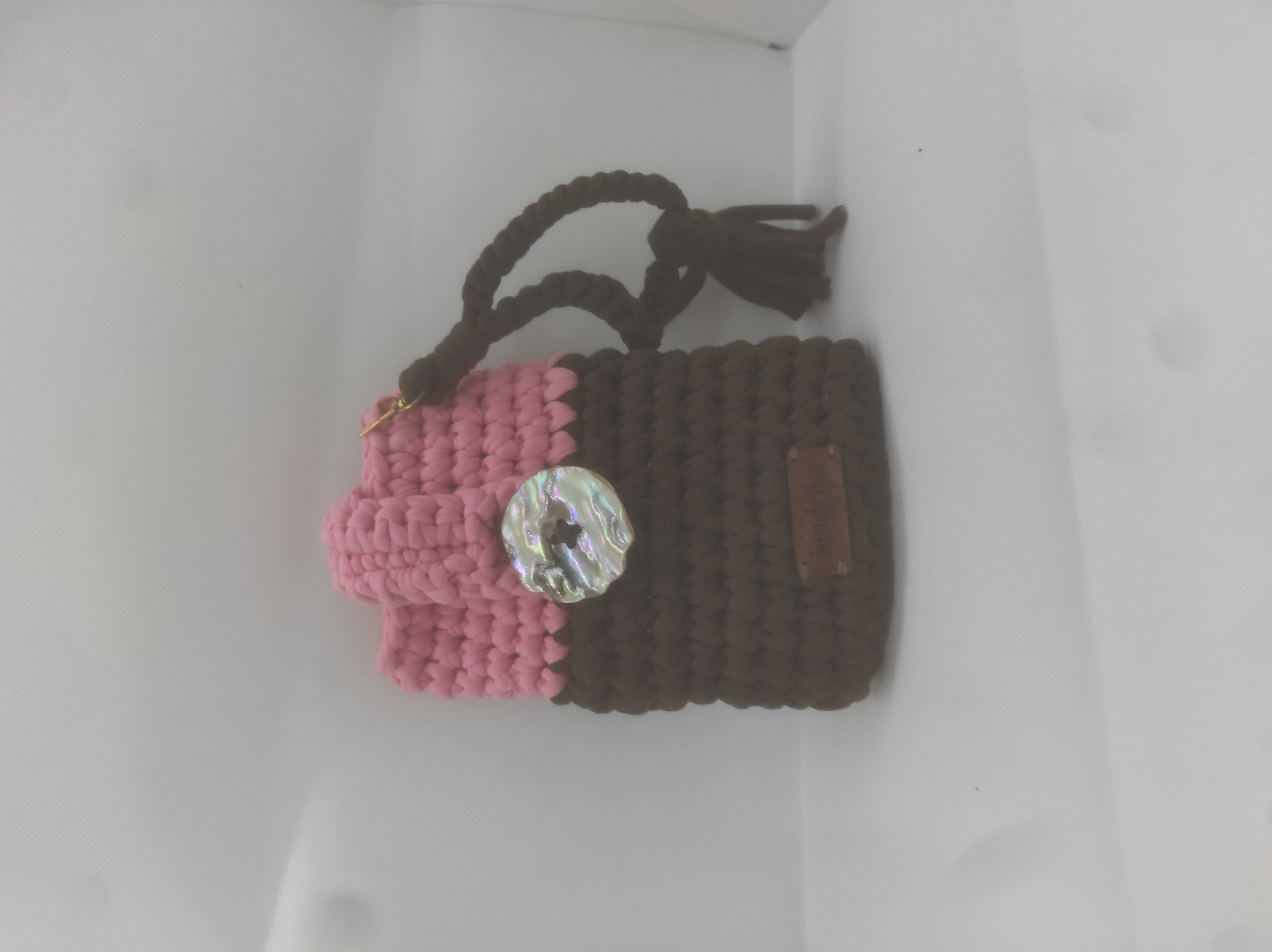 Housse marron et rose