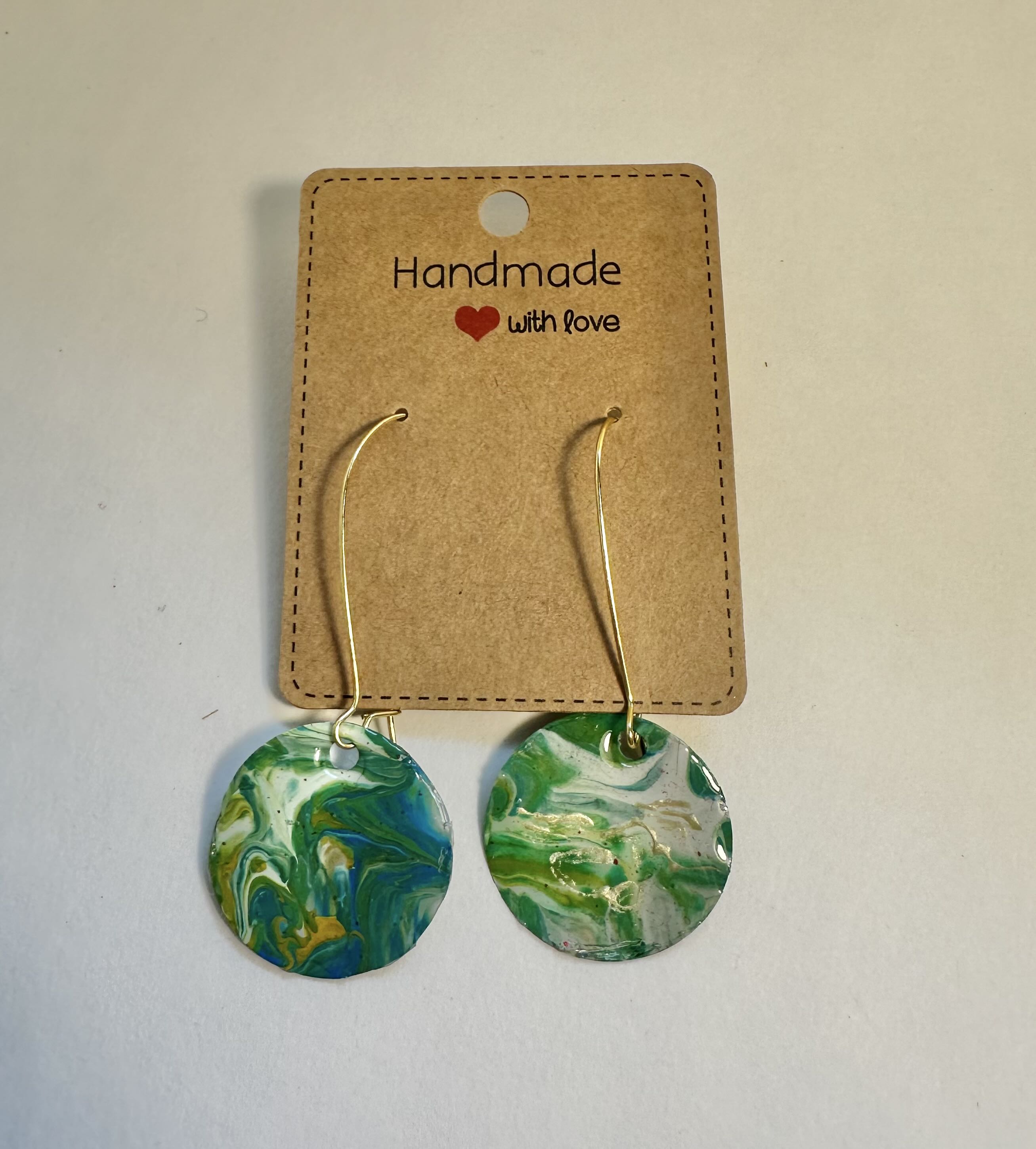 Handmade Marble-Patterned Earrings