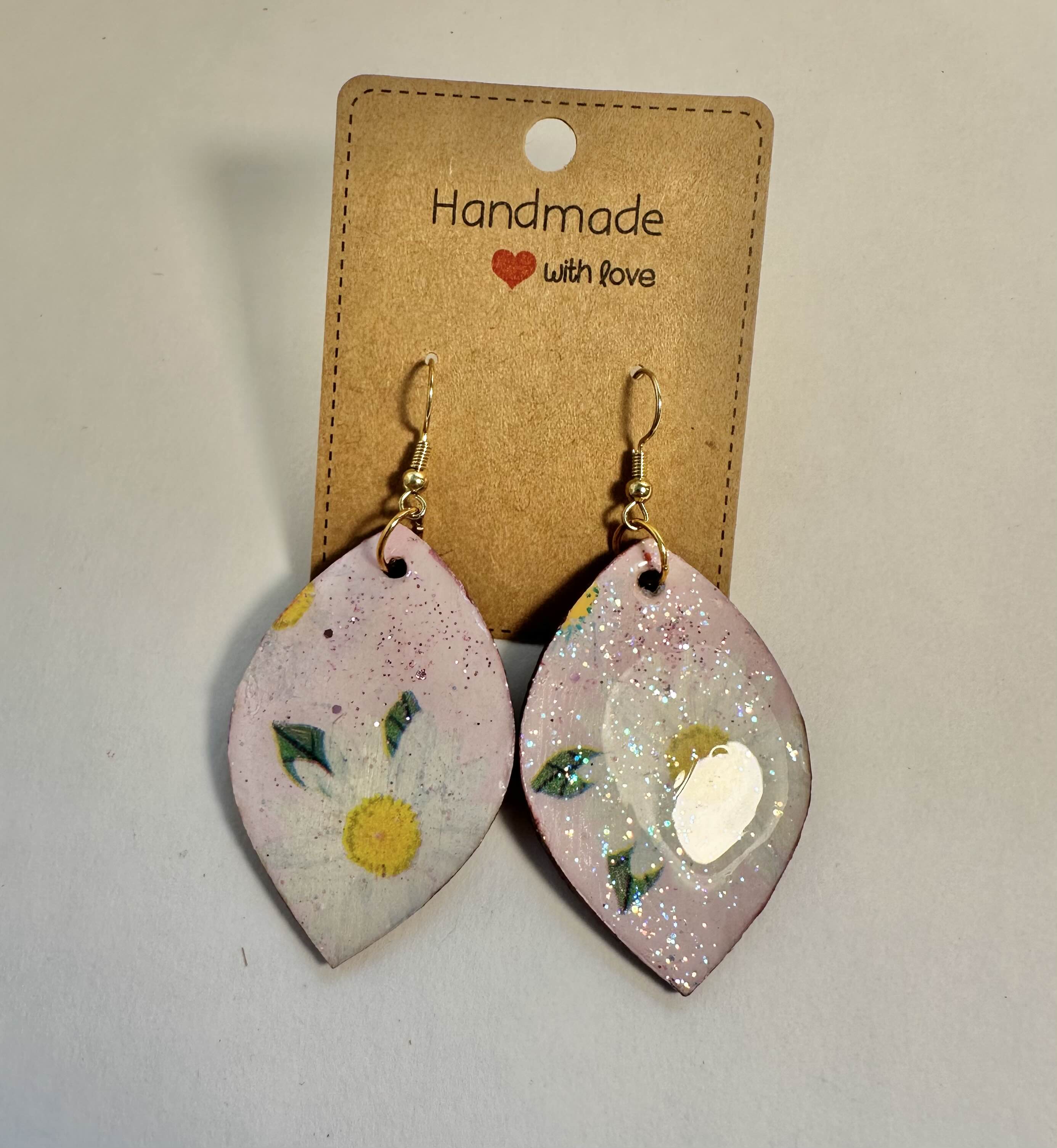 Handmade Floral Leaf Earrings