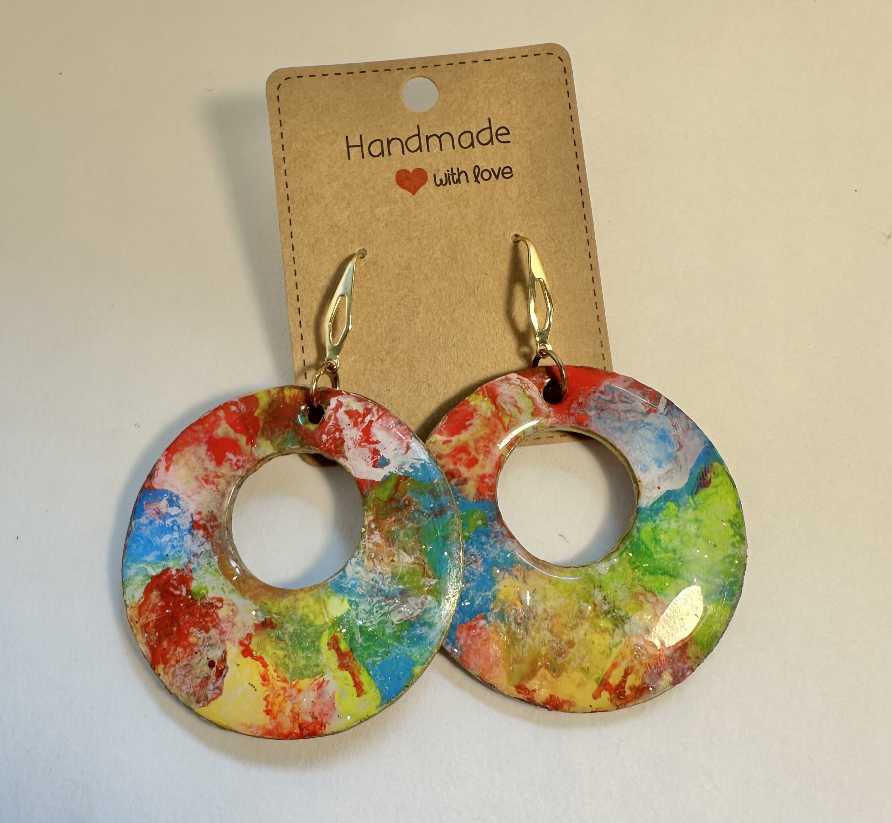 Acrylic blow and resin earrings
