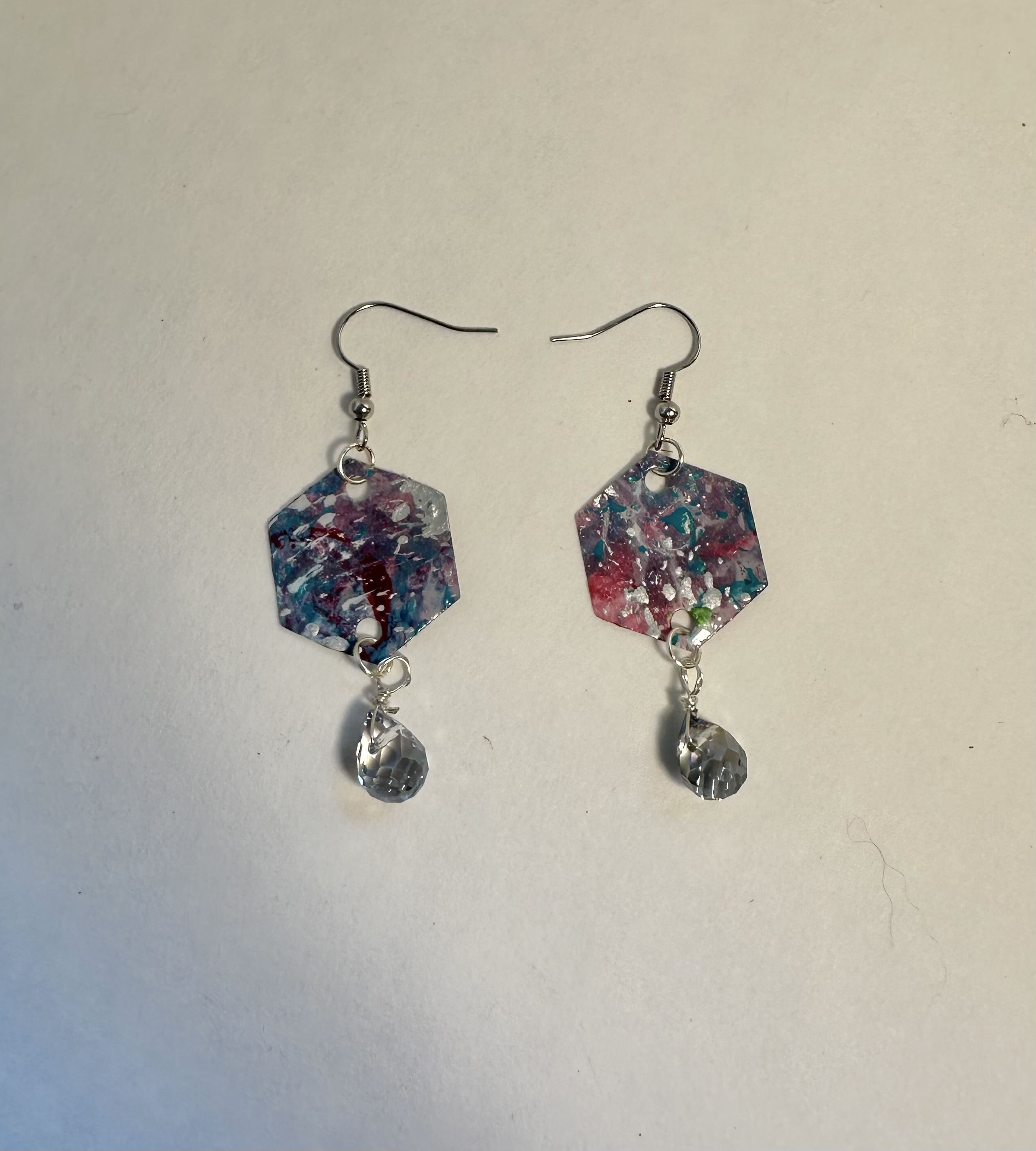 Handmade Hexagon Glitter Earrings