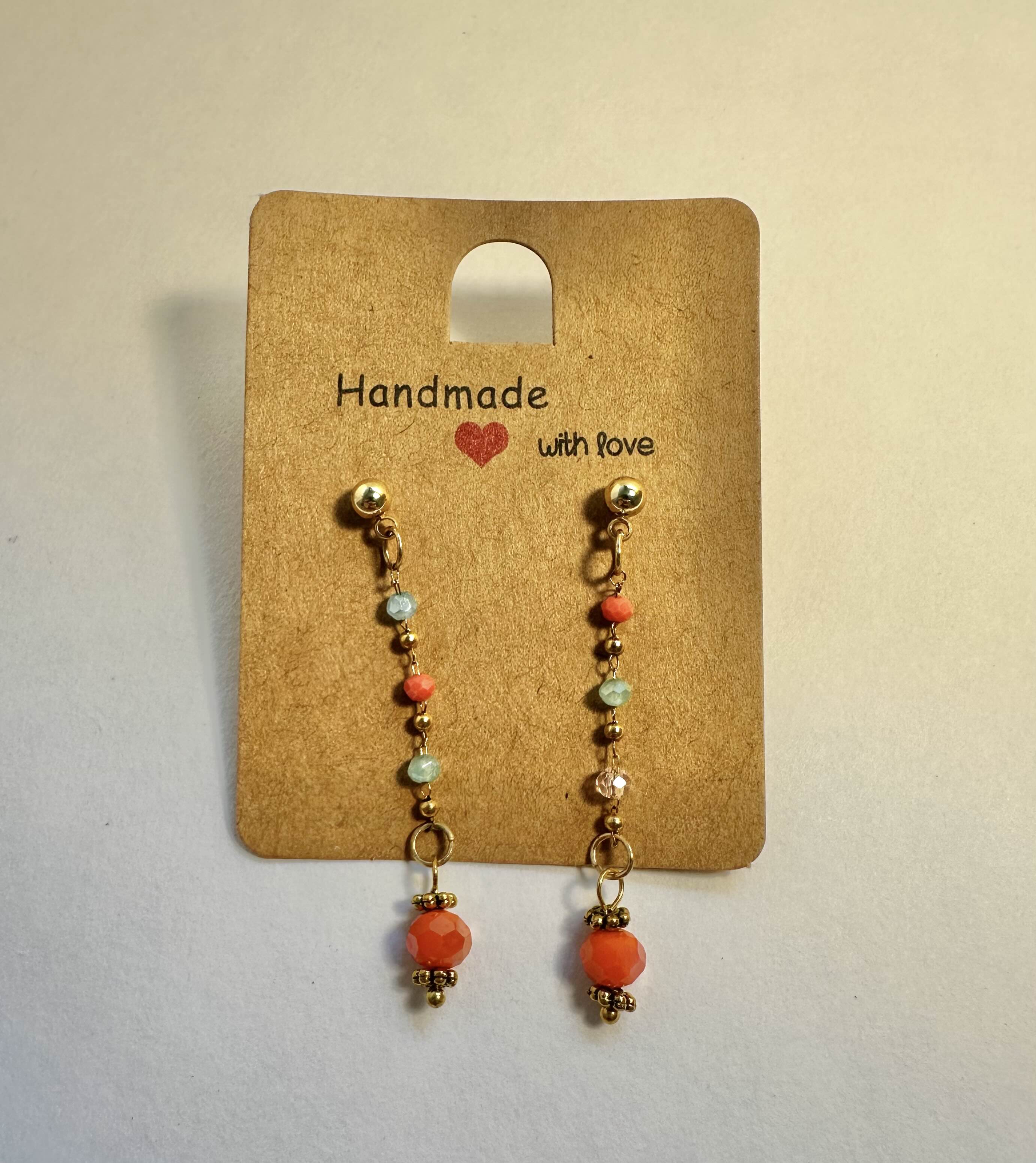 Handmade Beaded Dangle Earrings