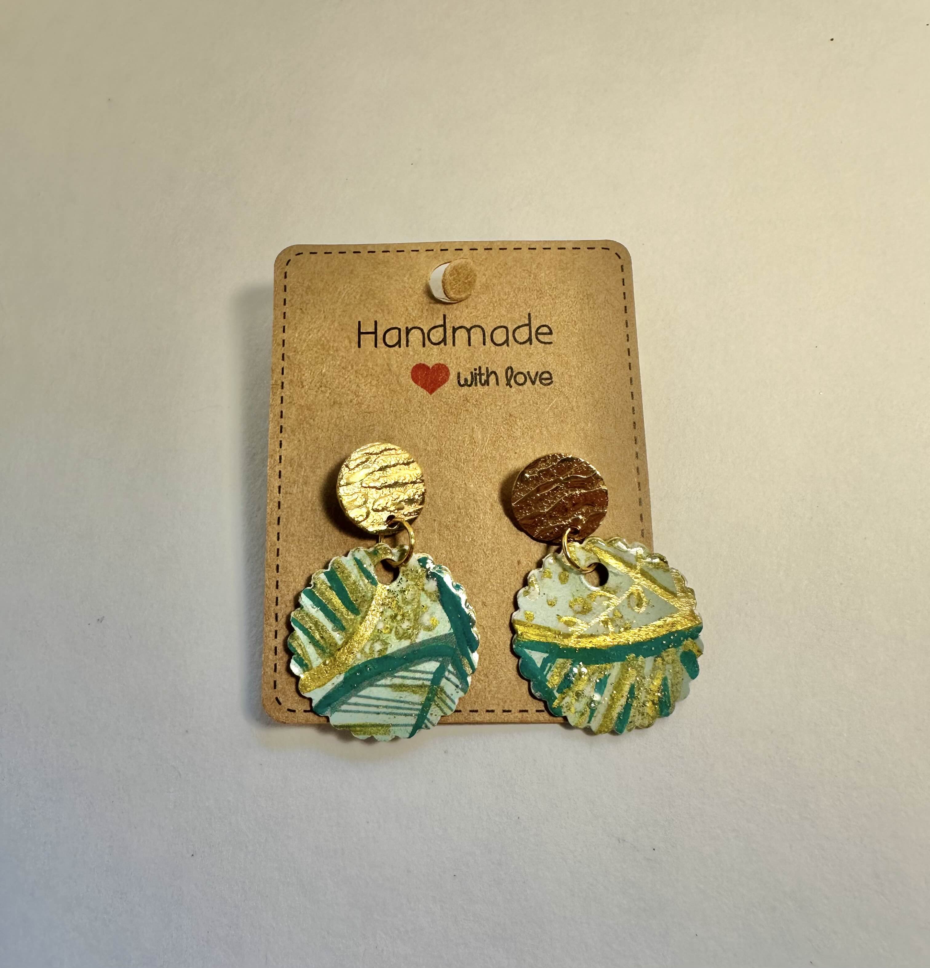 Handmade artistic paper and hand painted Earrings