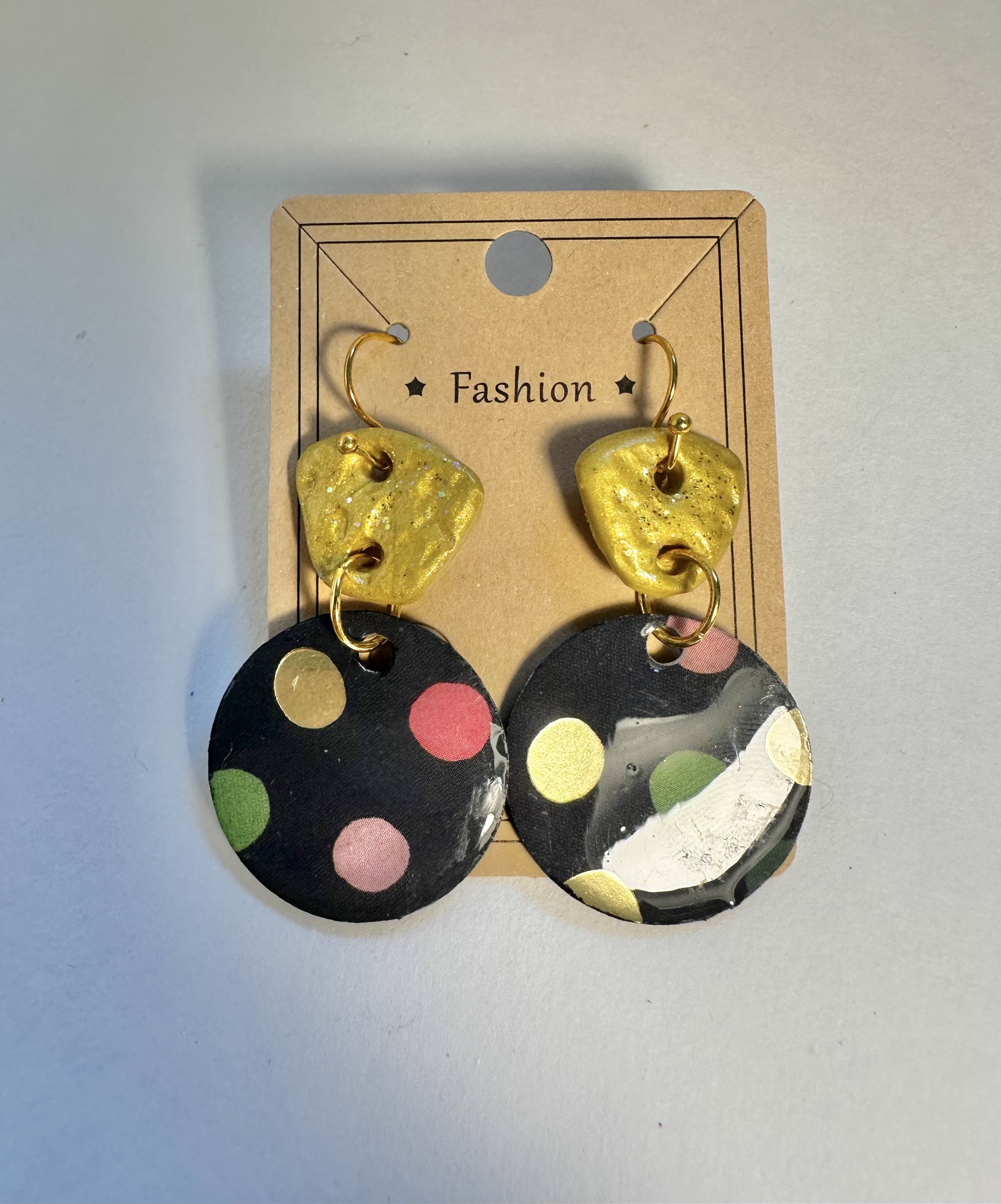 Colorful Polka Dot Dangle Earrings