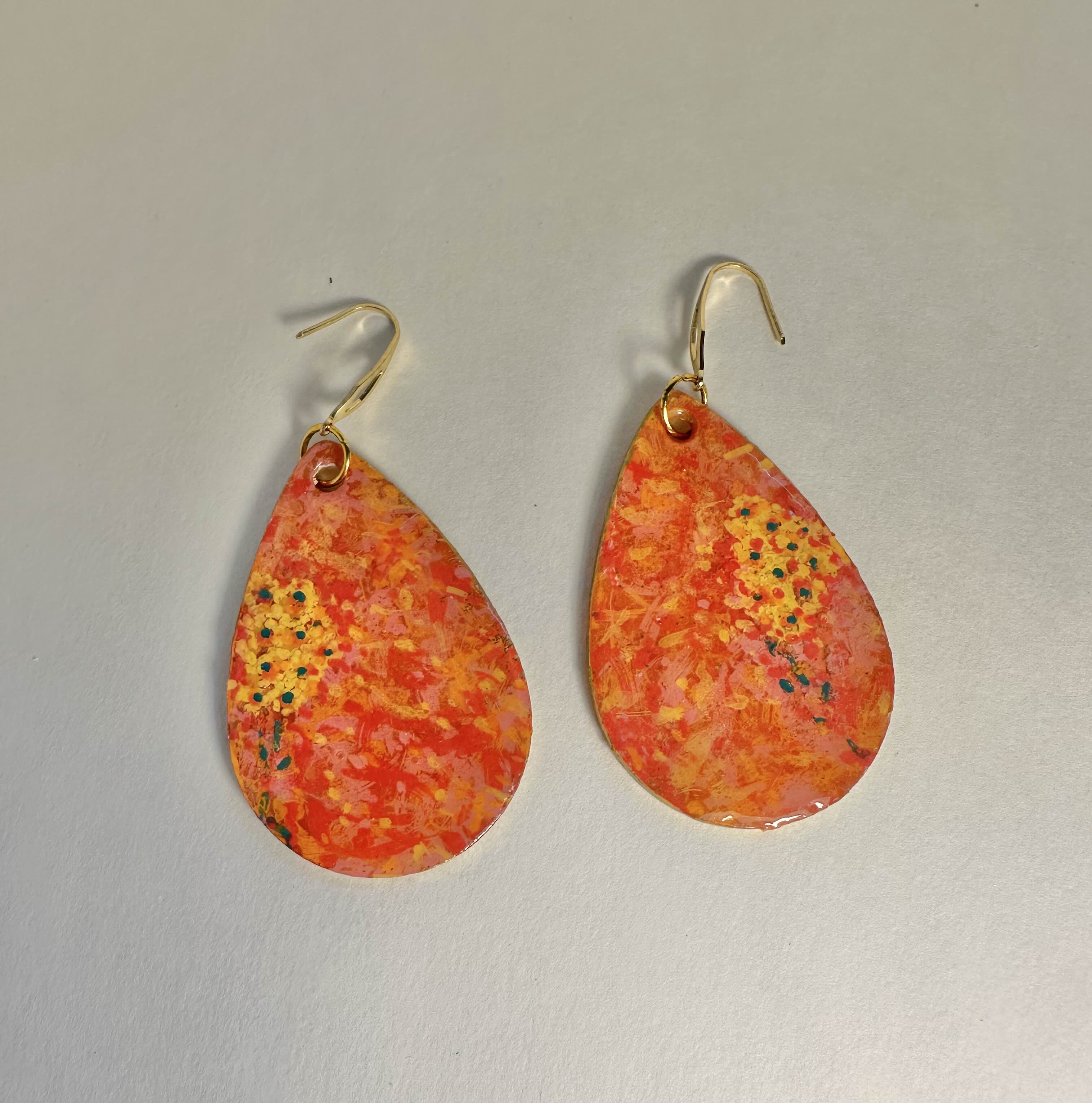 Hand-Painted Teardrop Earrings