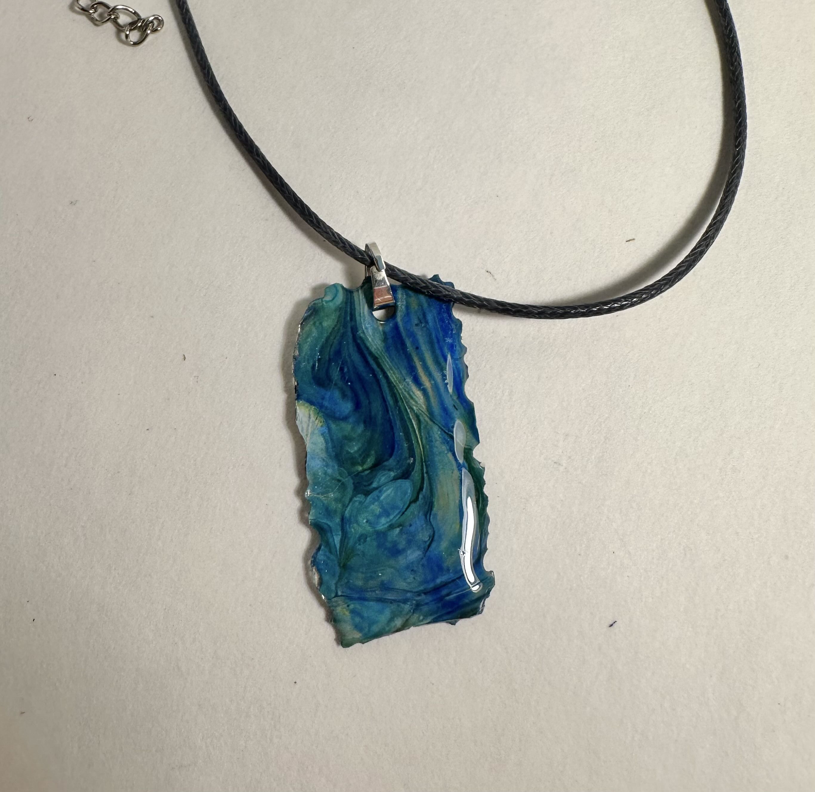Handcrafted acrylic pouring Resin Pendant Necklace