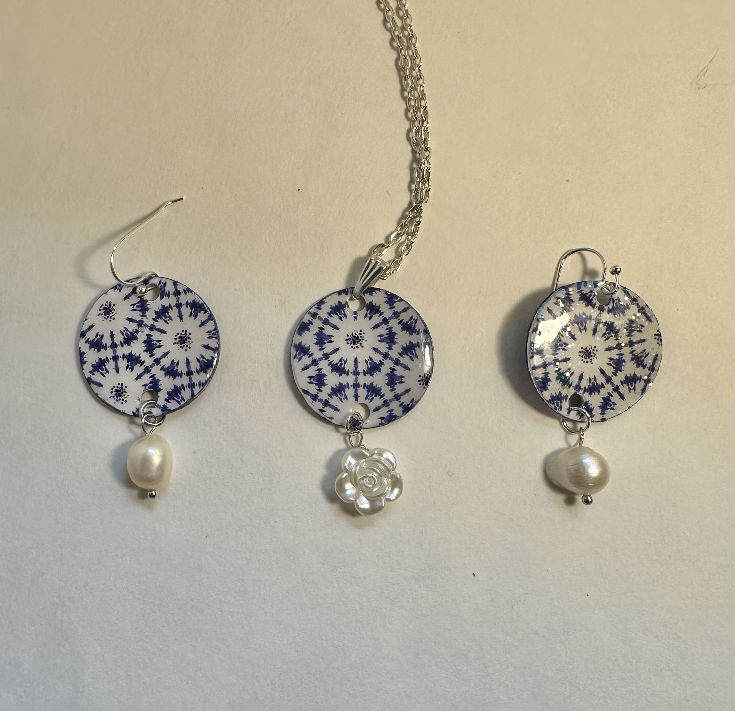 Handcrafted Blue & White Jewelry Set