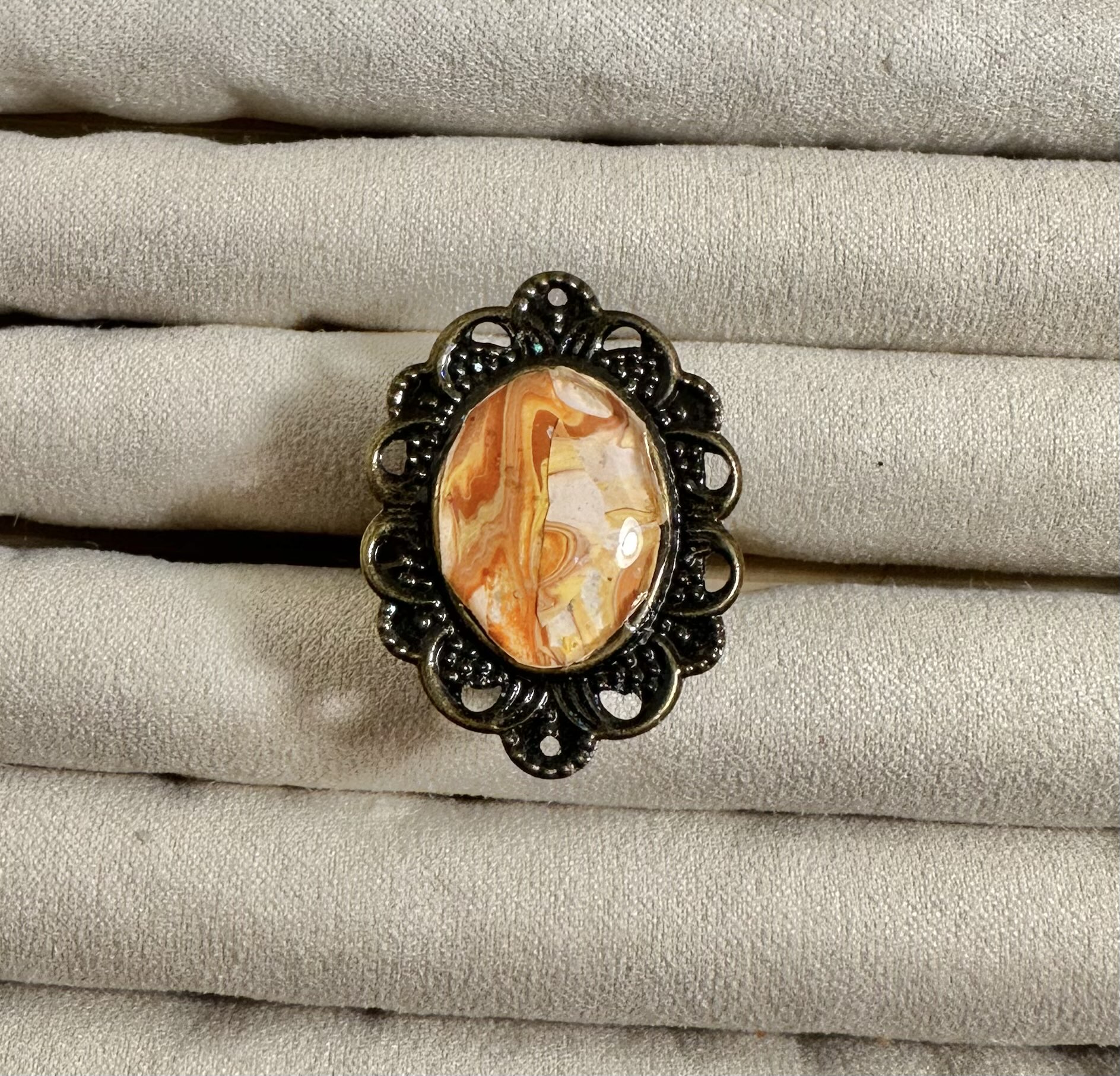 Vintage Marbled Stone Ring