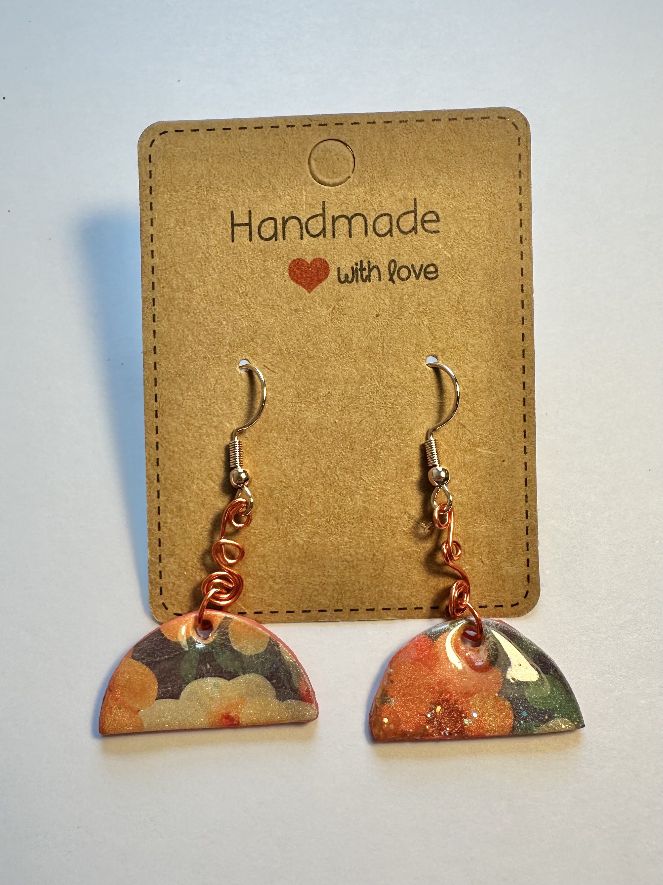 Handmade Floral Resin Earrings