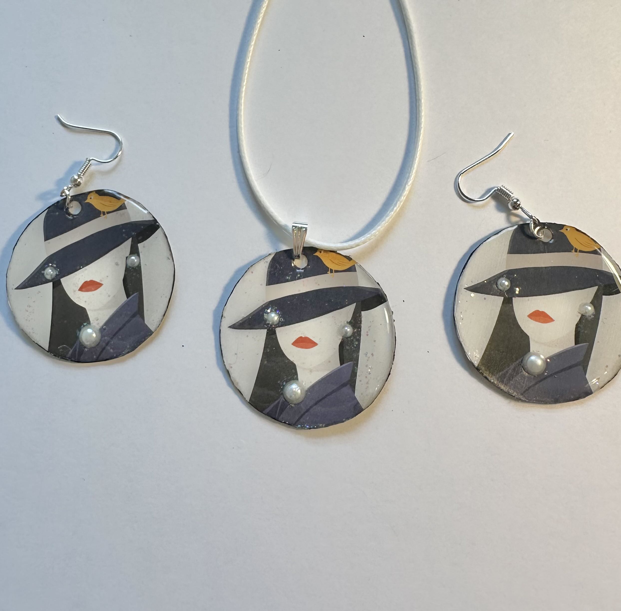 Handmade Lady Face Jewelry Set