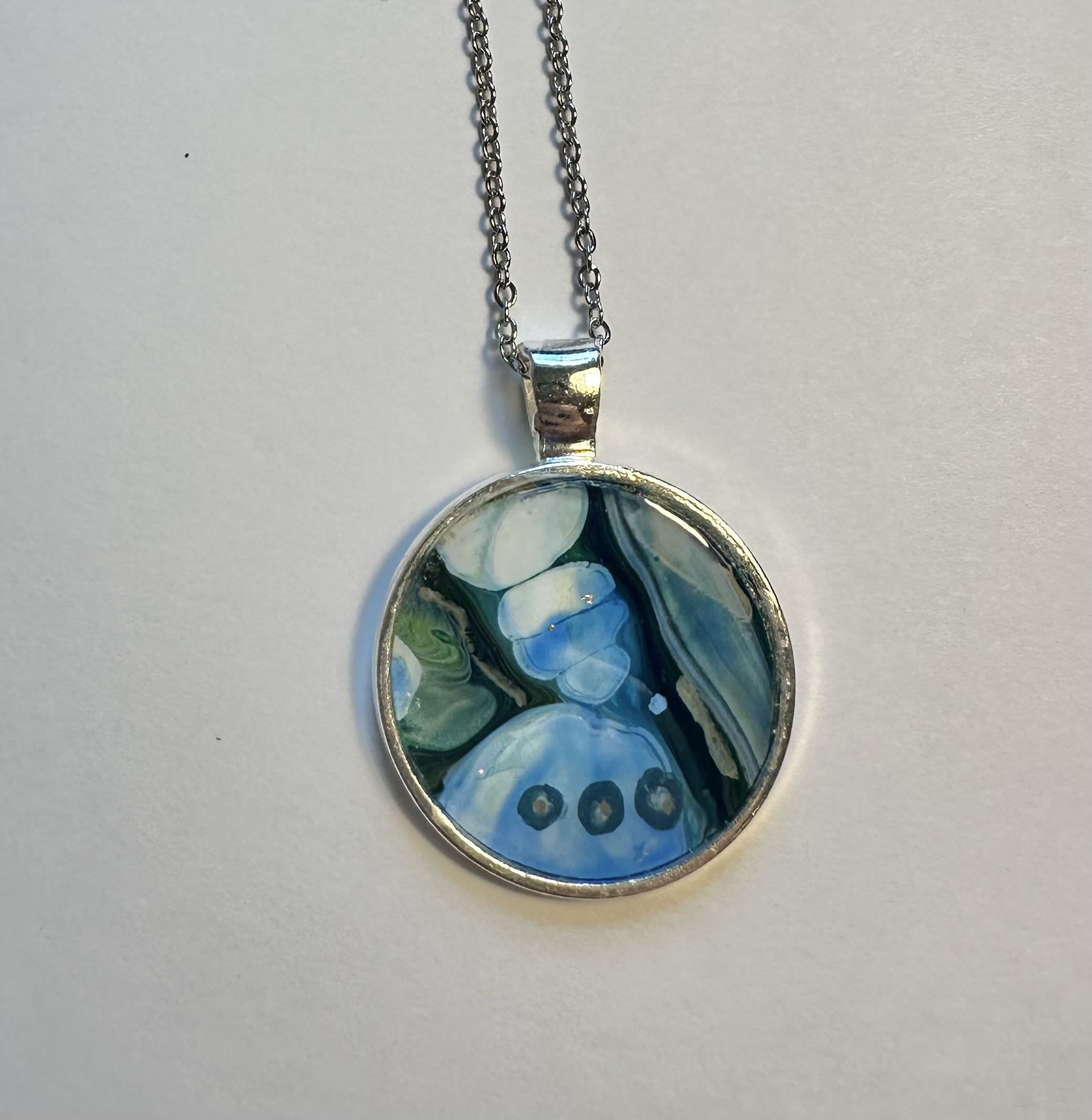 Hand-Painted Resin Pendant Necklace