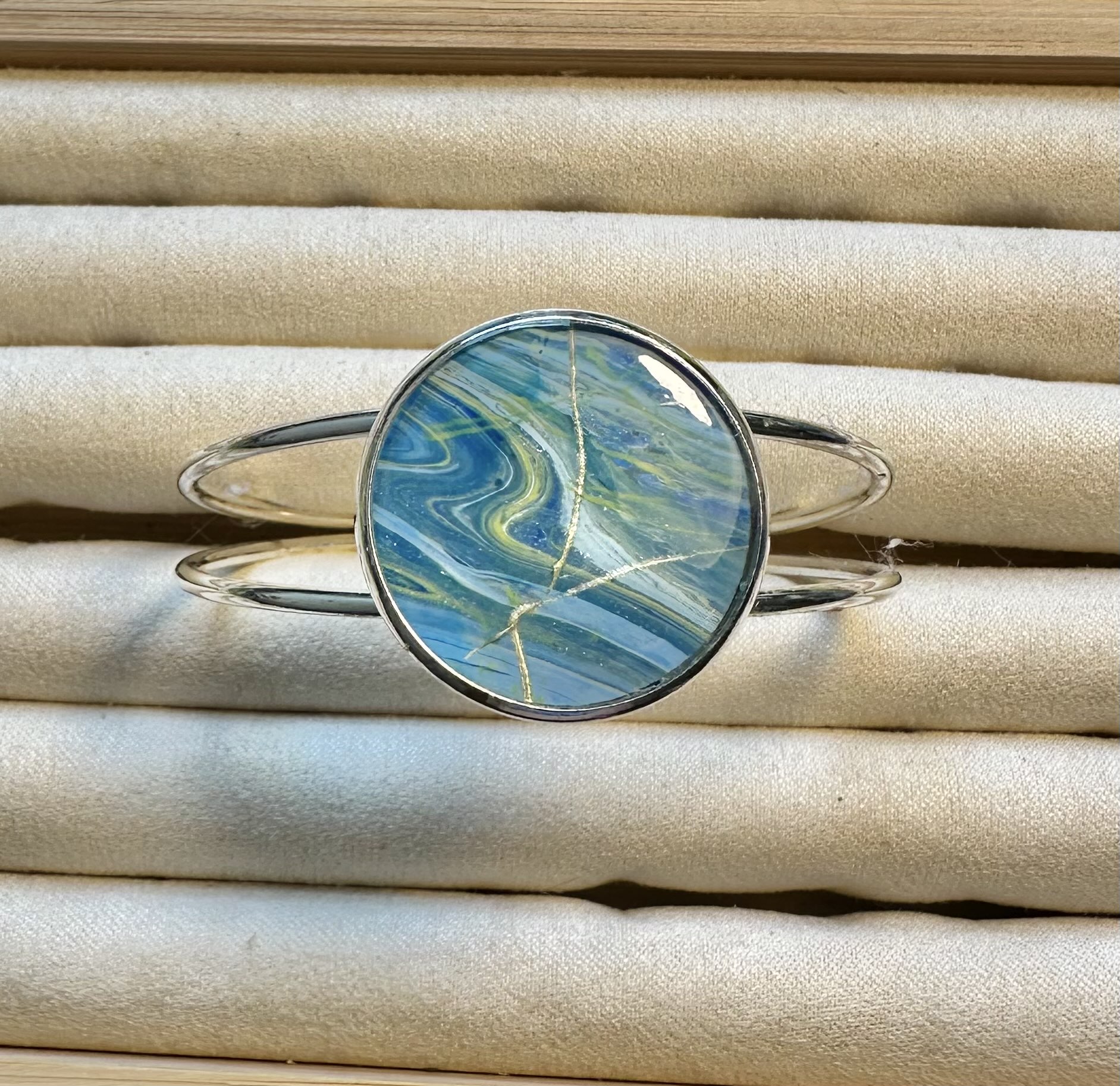 Blue Marble Pattern Bracelet