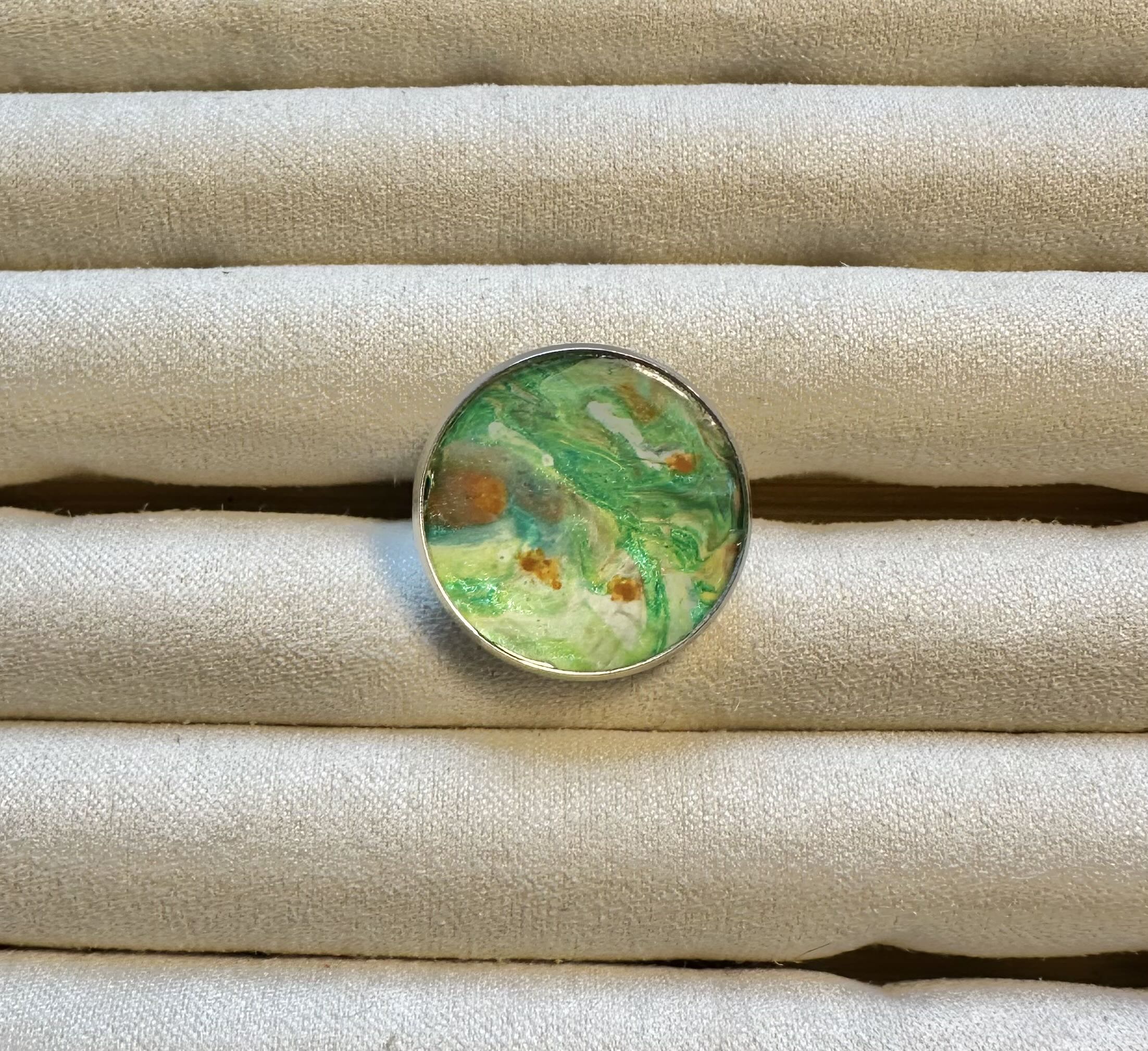 Green Resin Art Ring