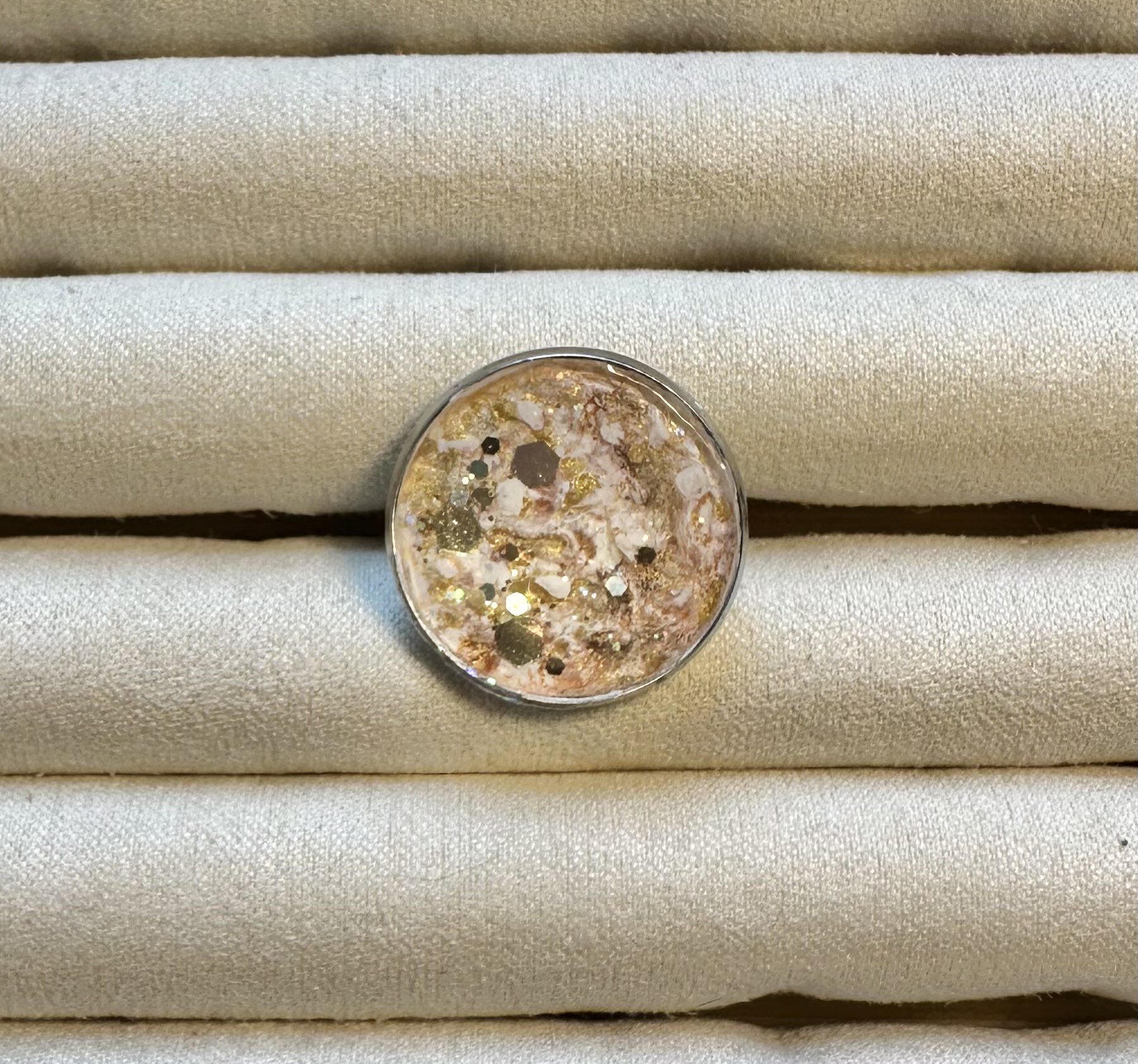 Round Glitter Resin Ring