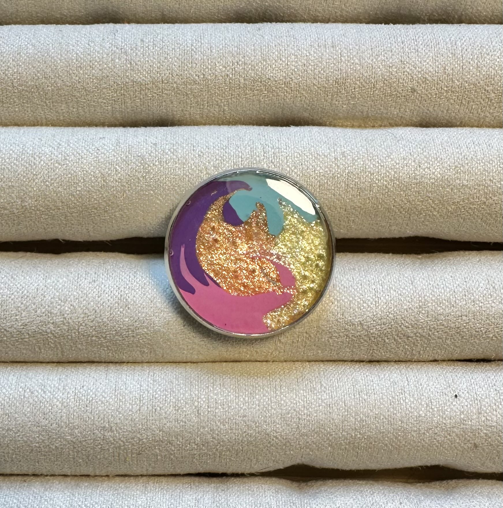 Enamel Glitter Ring