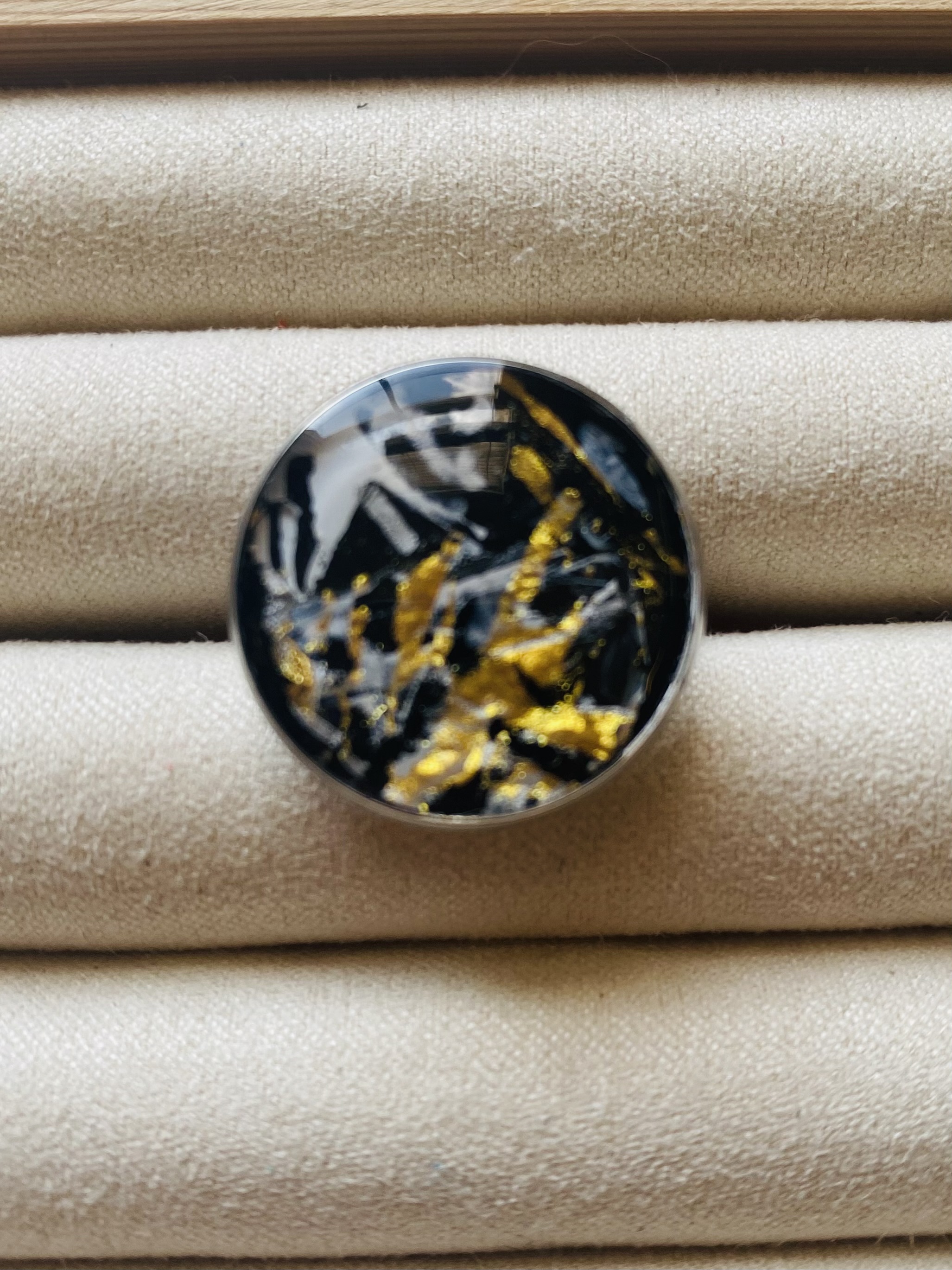 18$ each Handcrafted painting Resin Ring