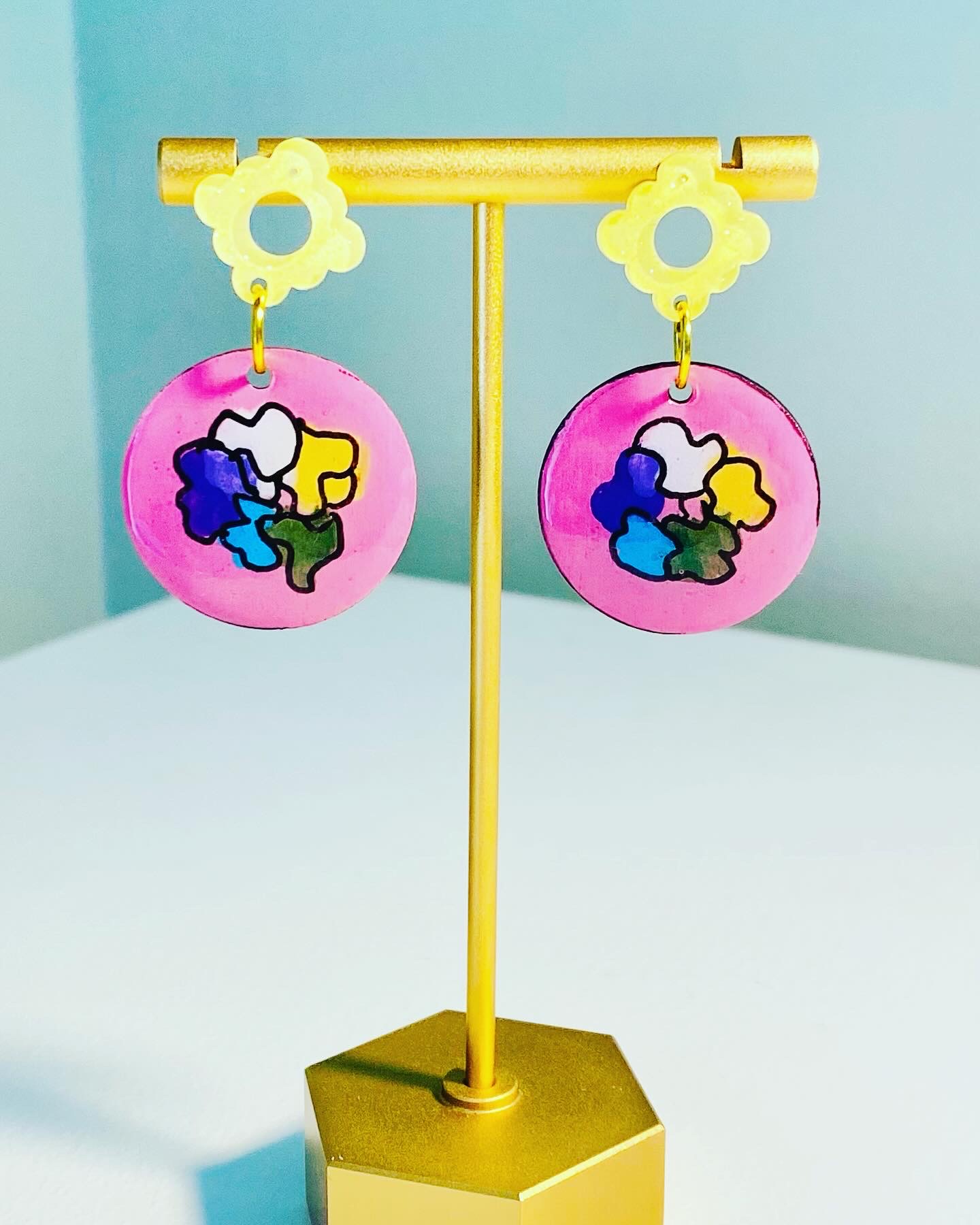 Abstract Colorful Drop Earrings