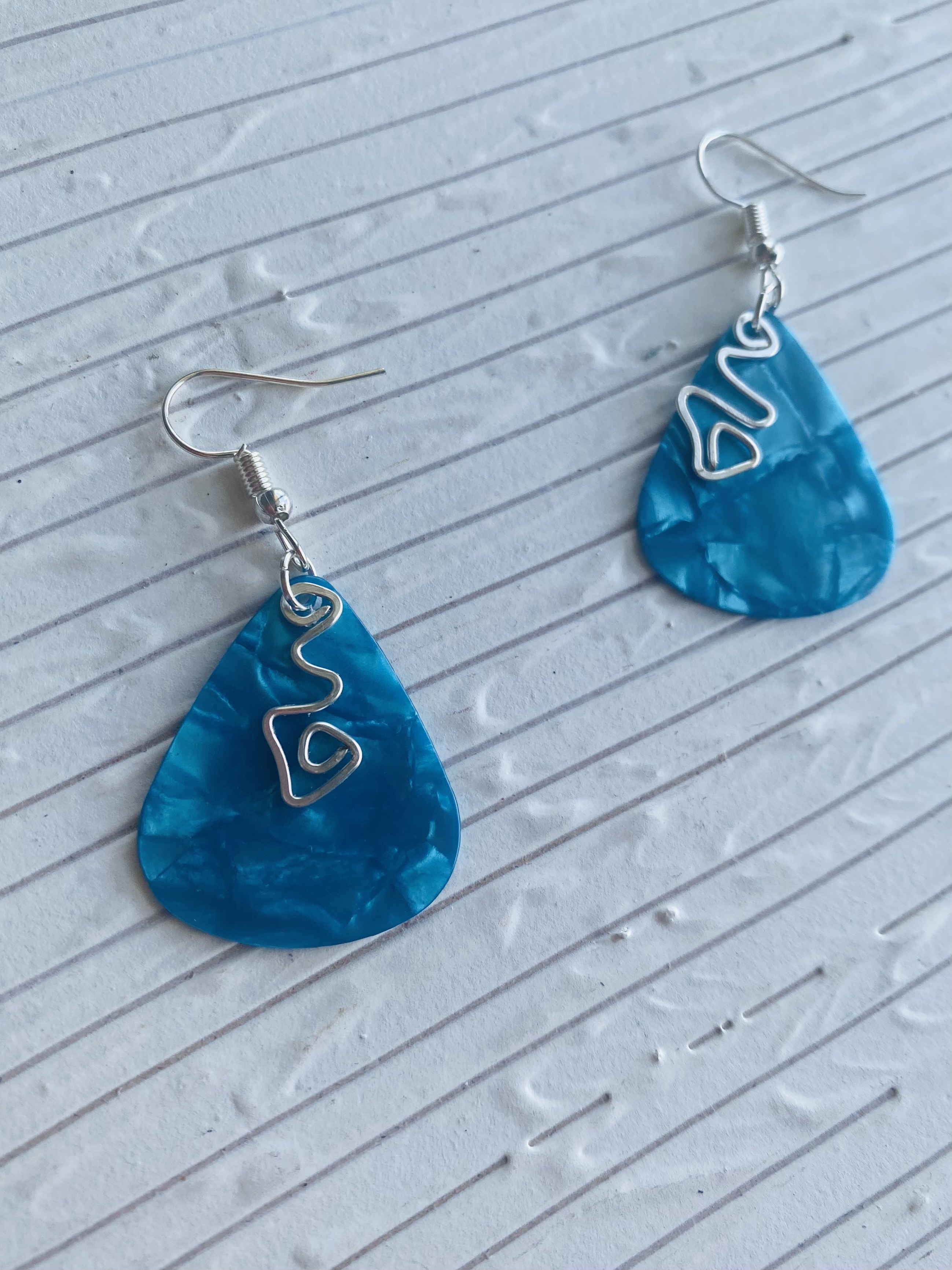 Blue Teardrop Dangle Earrings