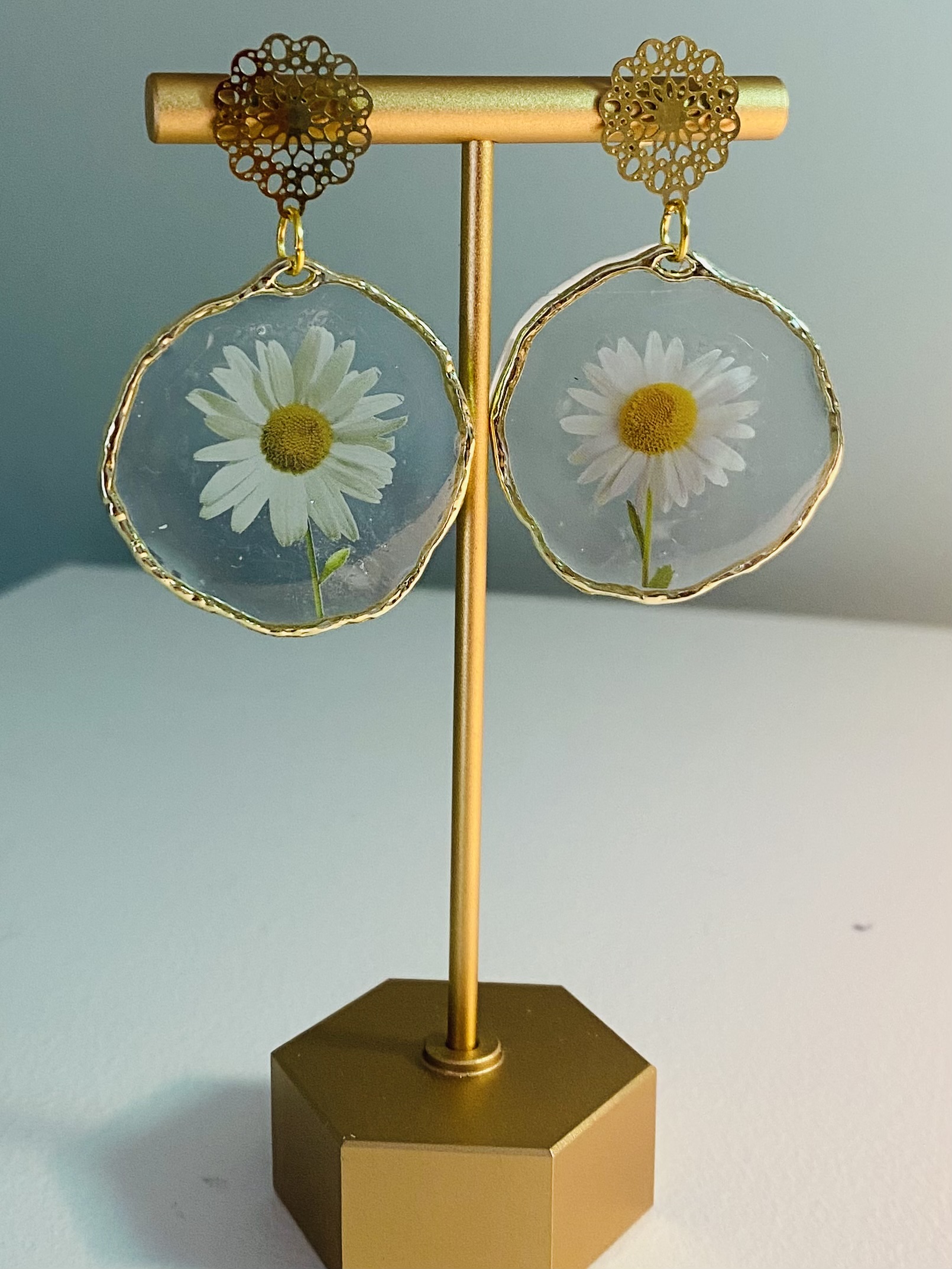 Pressed Flower Resin Earrings
