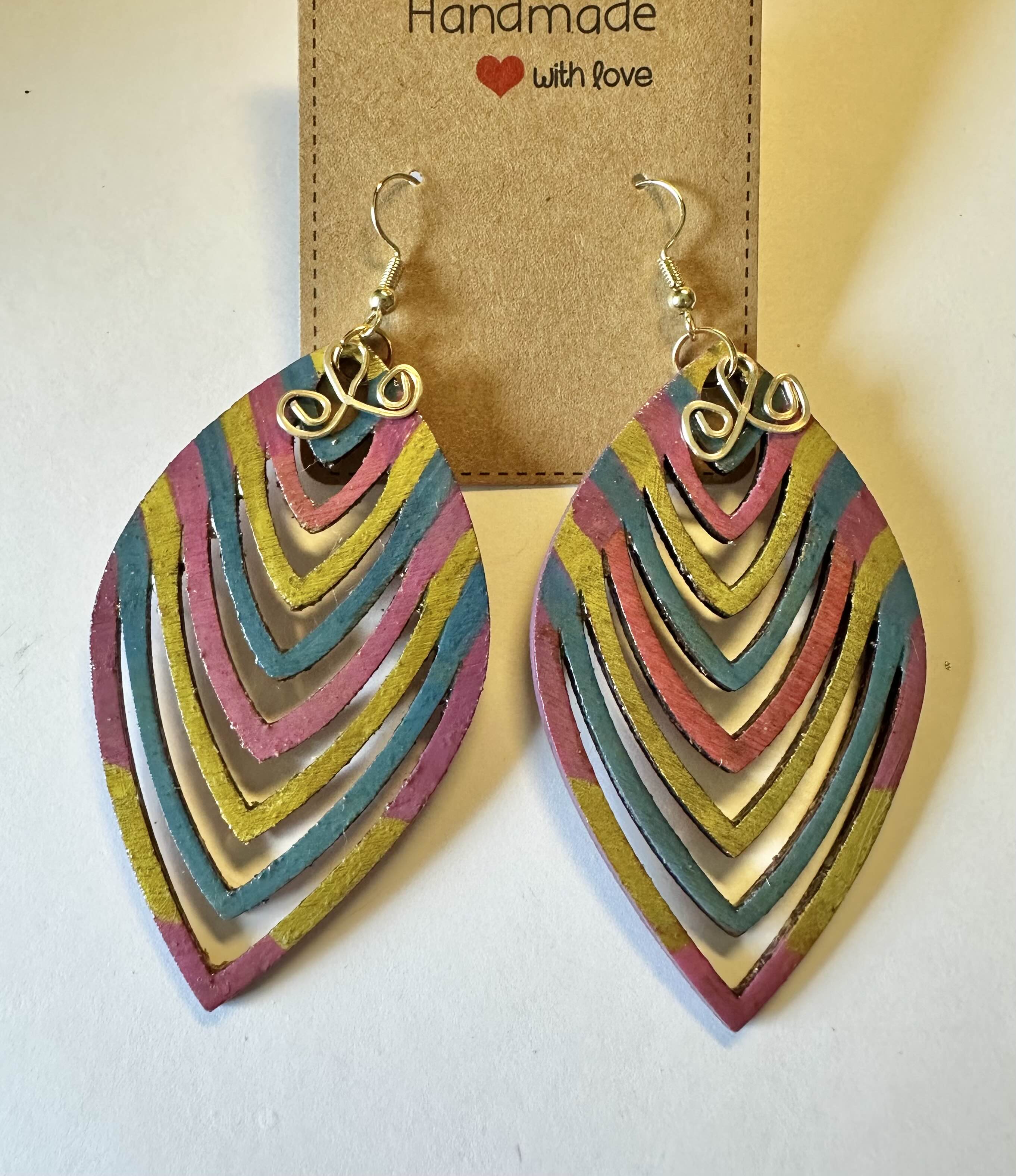 Handmade Multicolor Layered Earrings