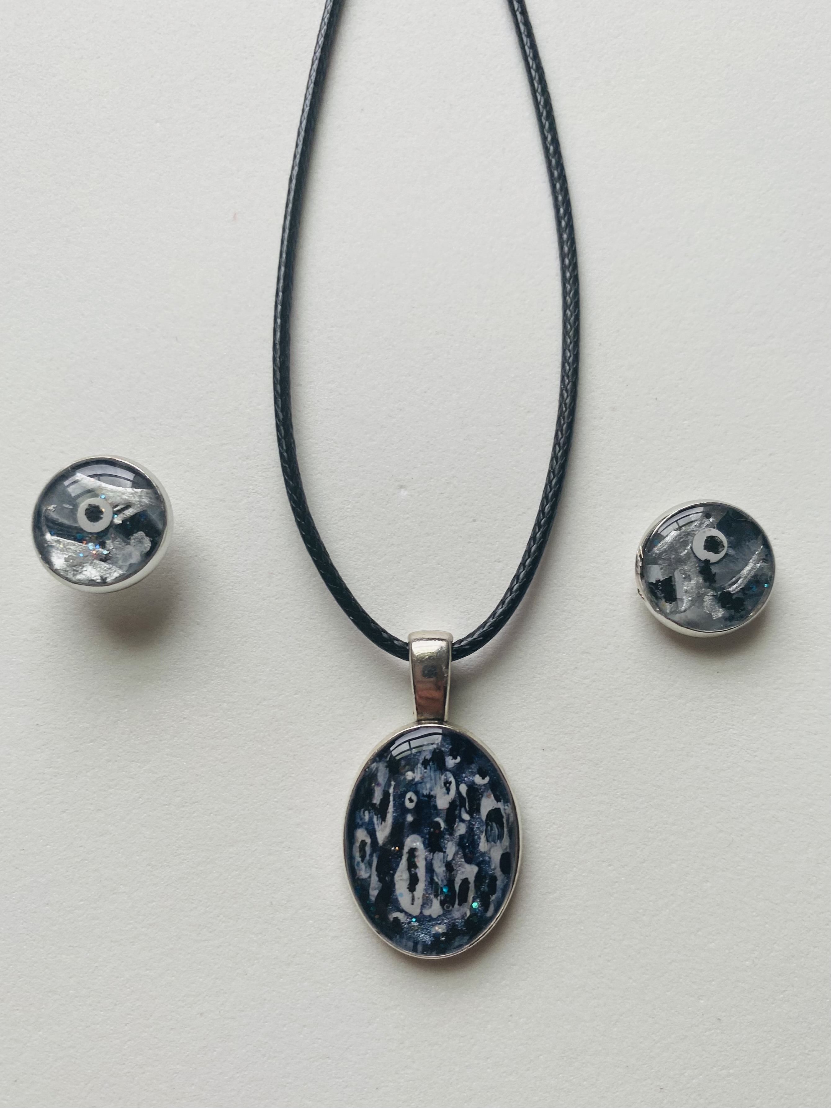Handcrafted Resin Necklace and Earrings Set