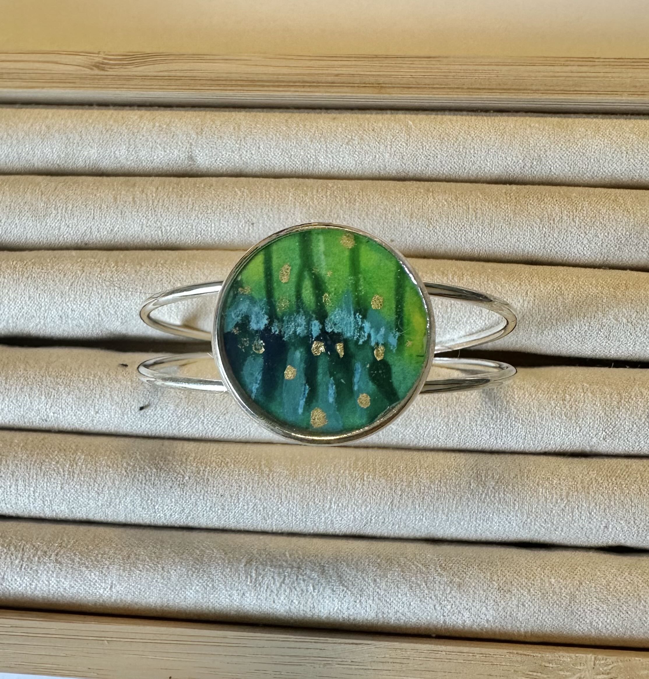 Hand-painted Green hand painted Bracelet