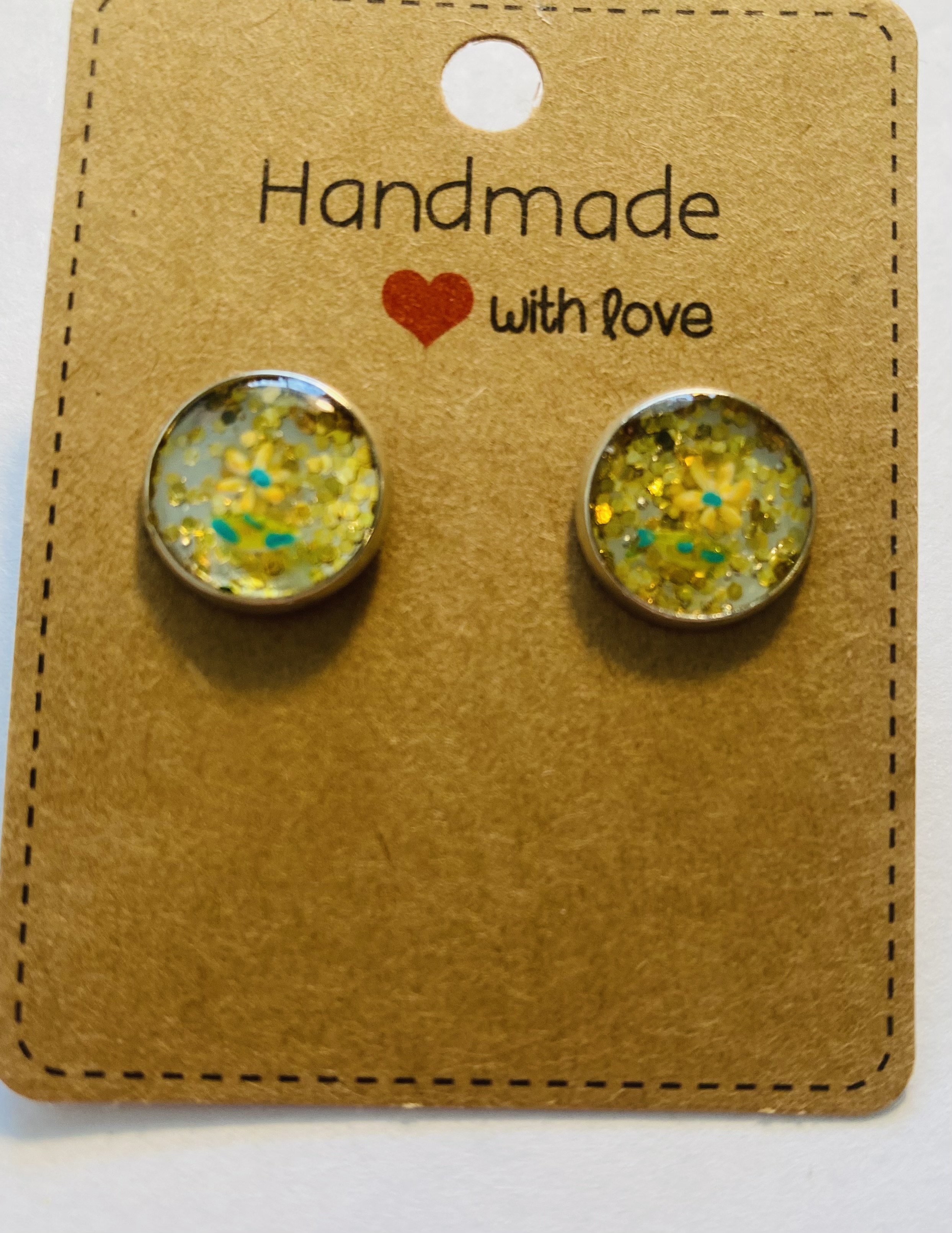 Handmade Glitter Stud Earrings