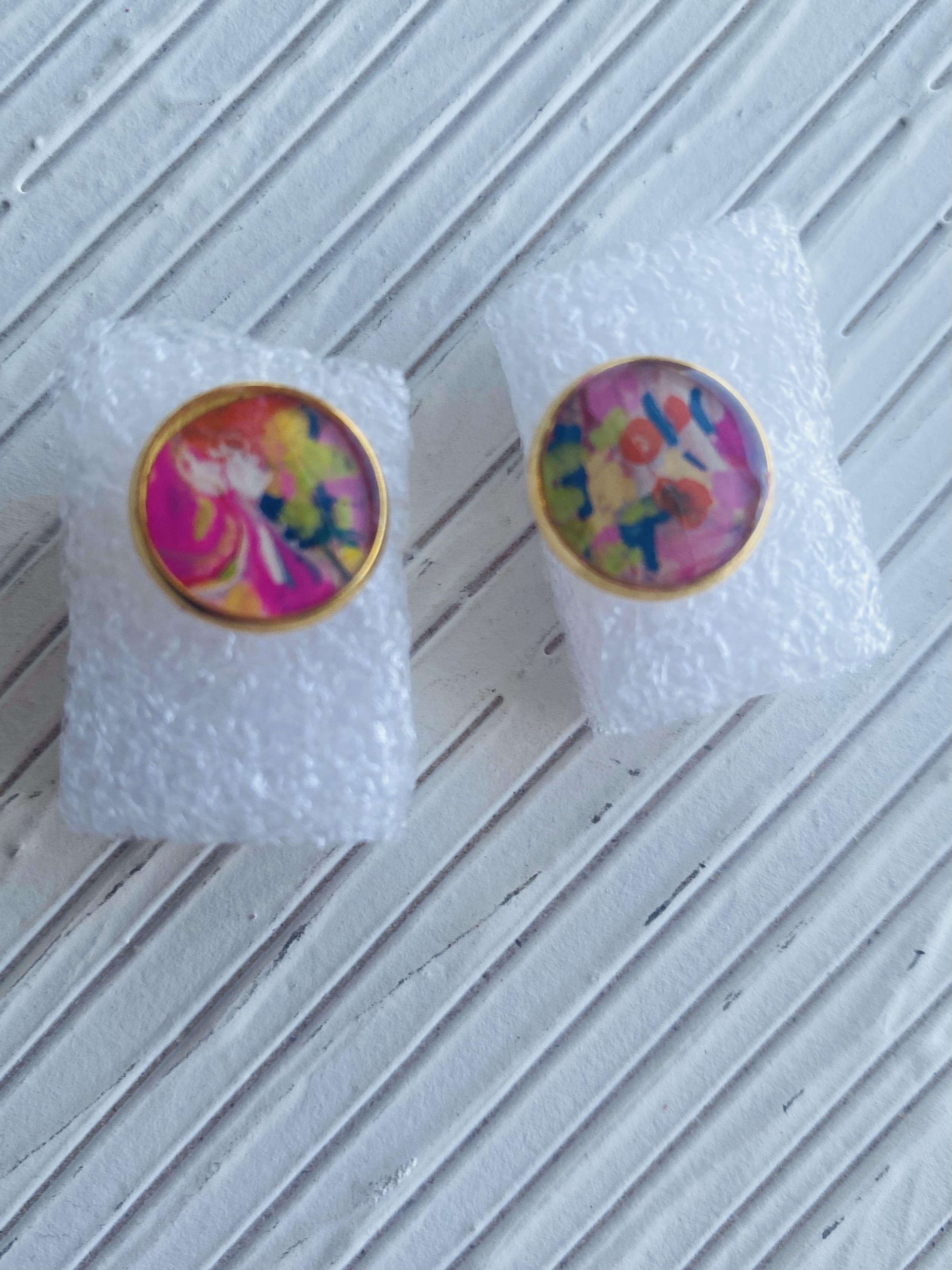 Hand-painted enamel cufflinks