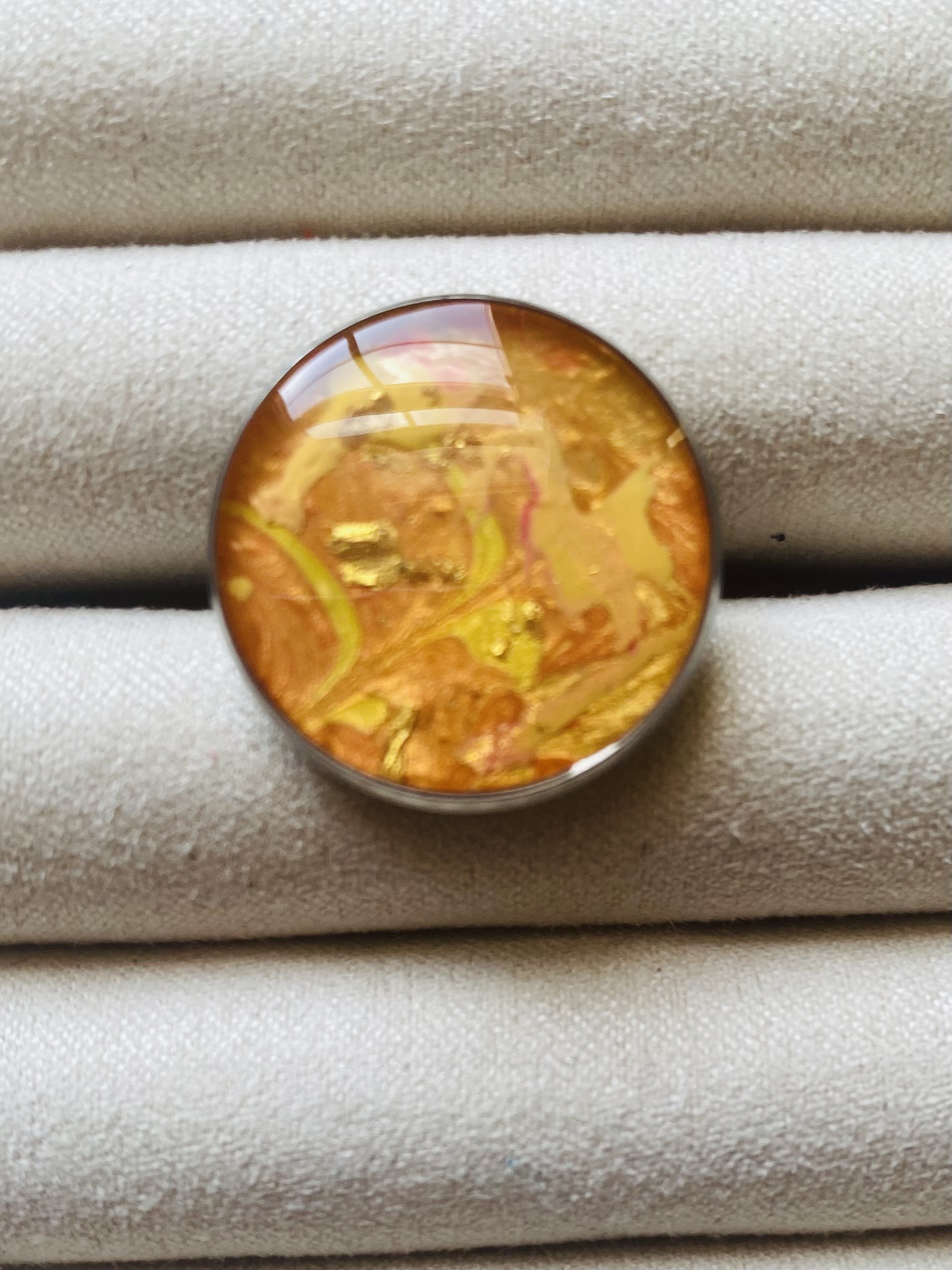 18$ each Handcrafted painting Resin Ring