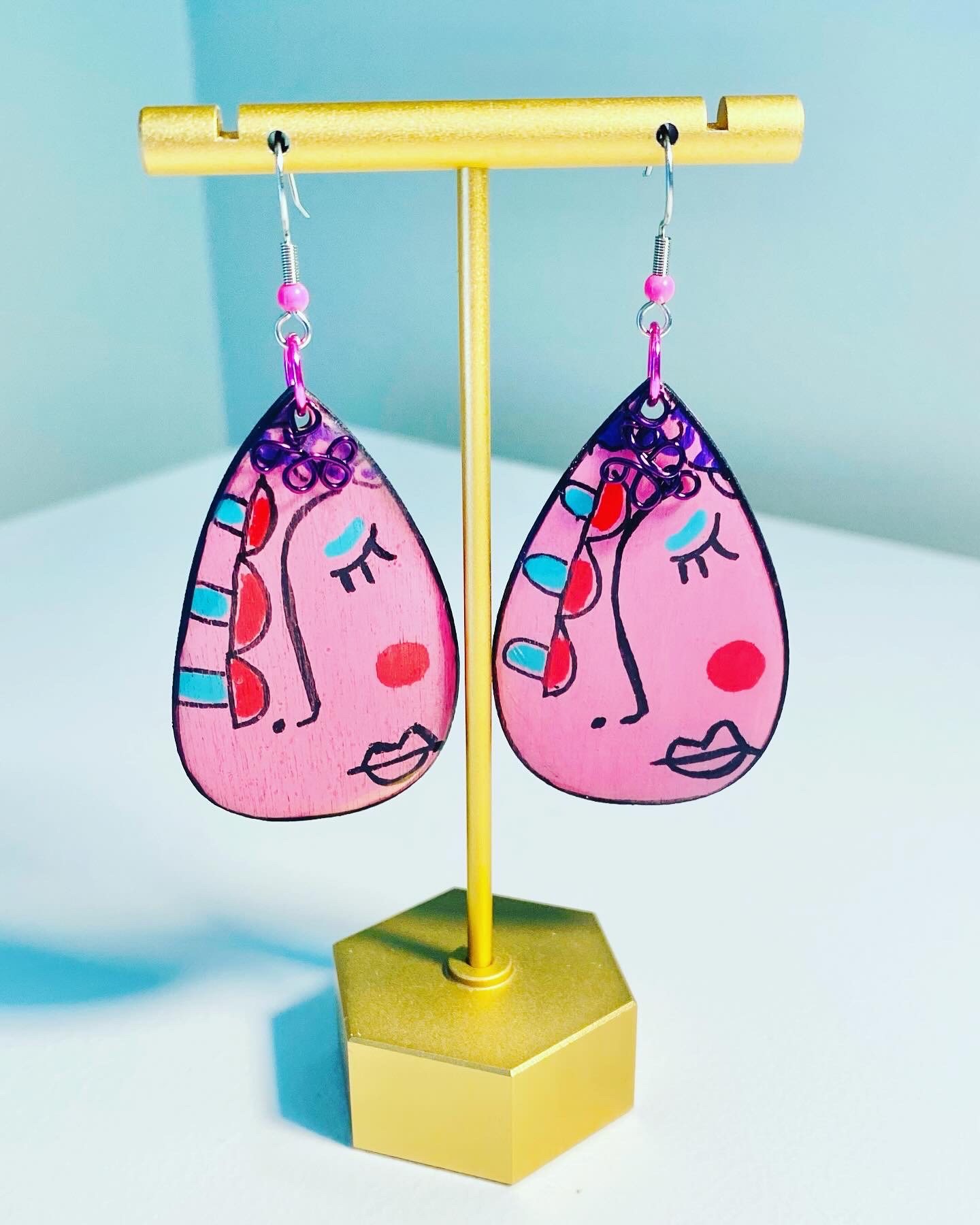 Abstract Face Drop Earrings