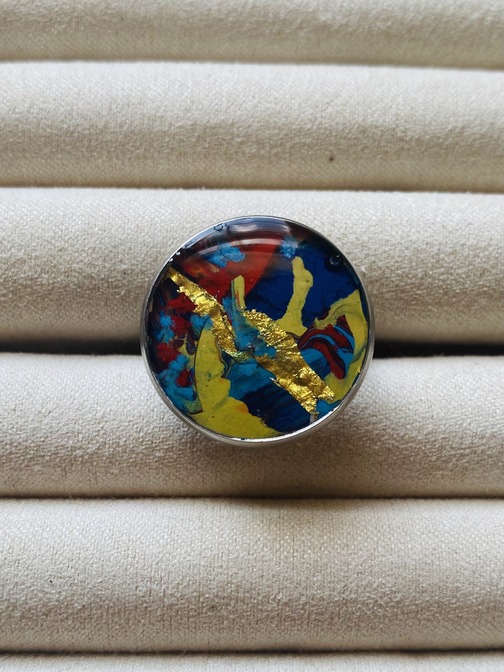 18$ each Handcrafted painting Resin Ring