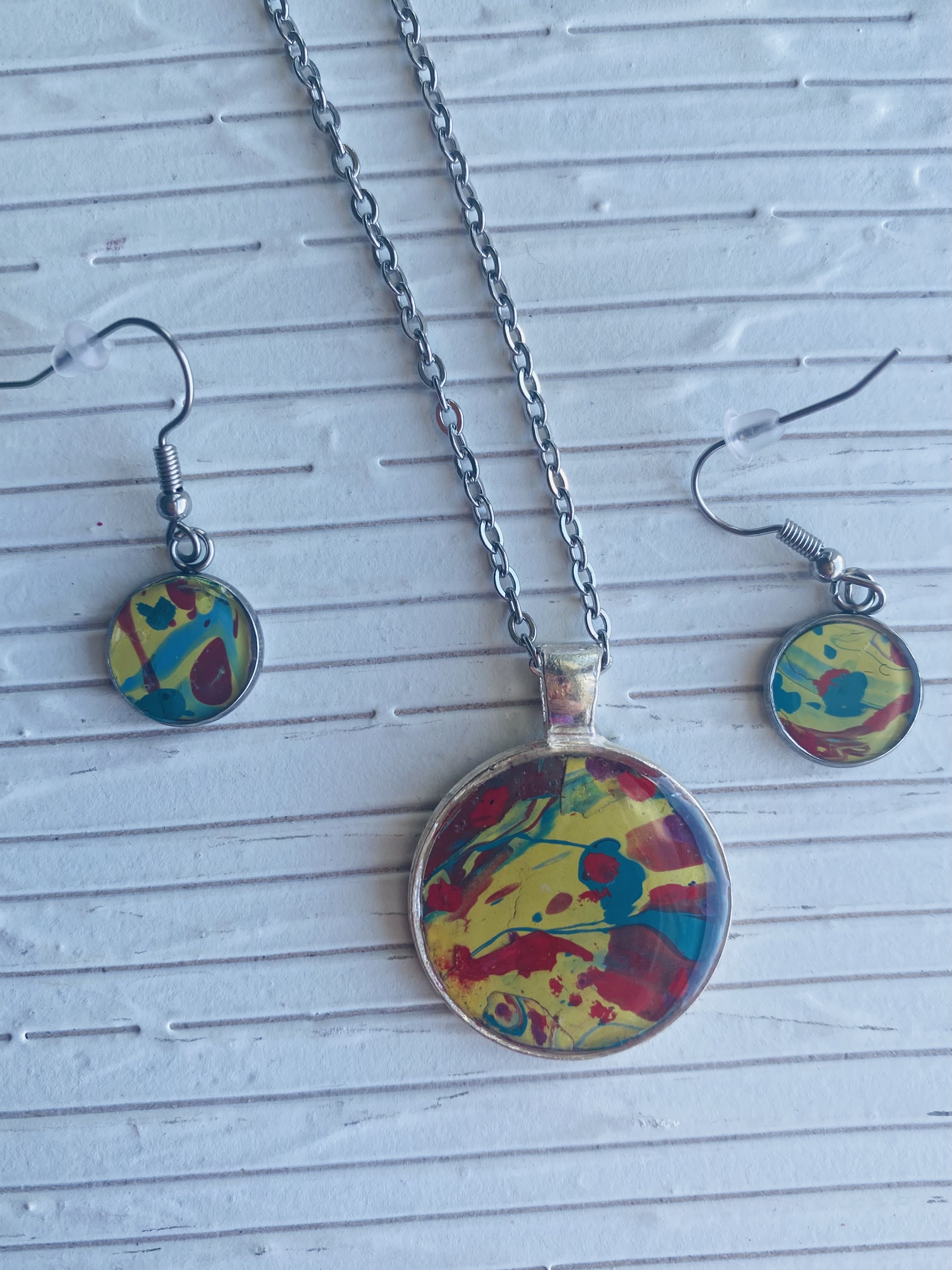 Handmade Abstract Art Jewelry Set