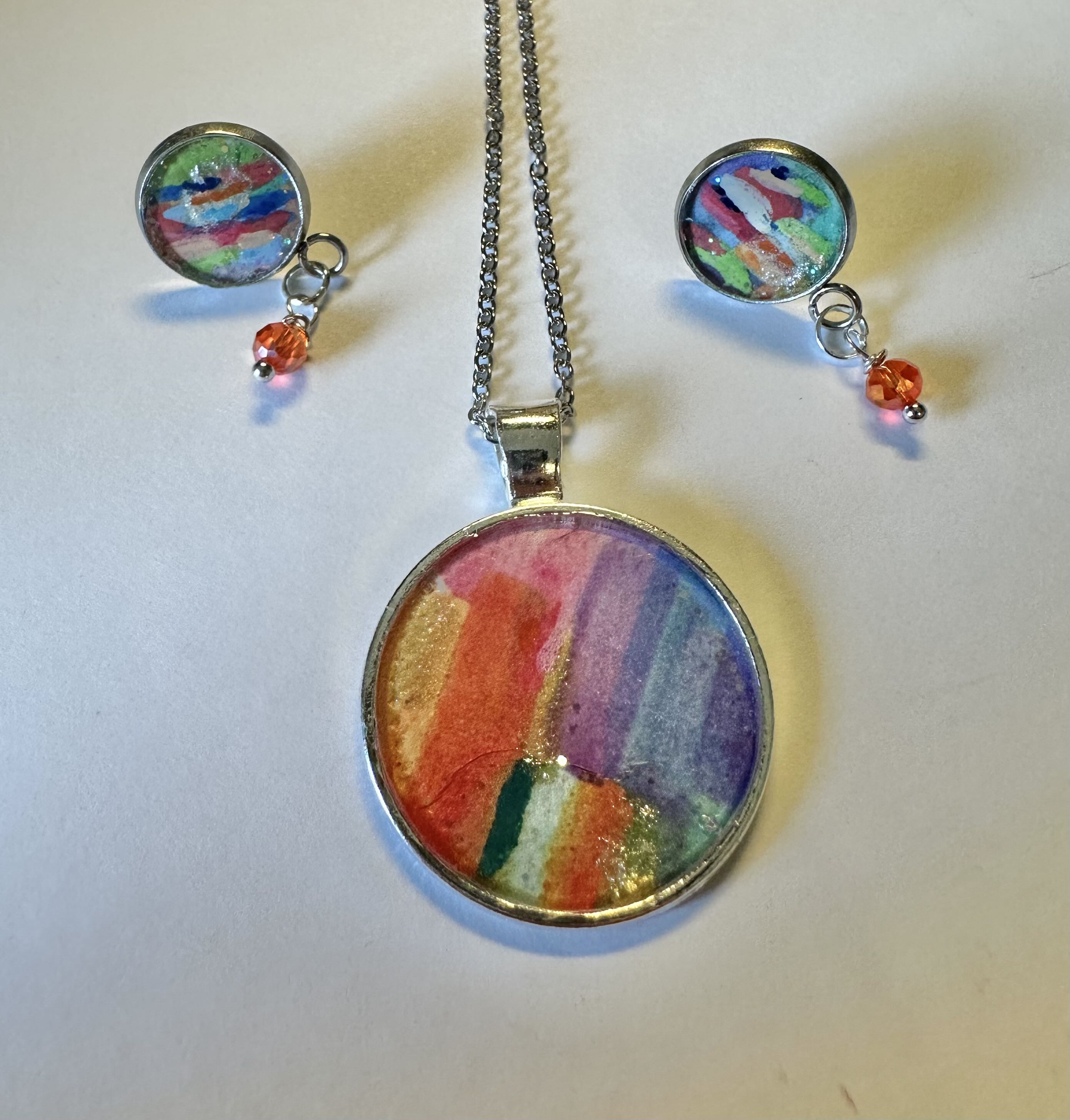 Hand-painted Abstract Jewelry Set