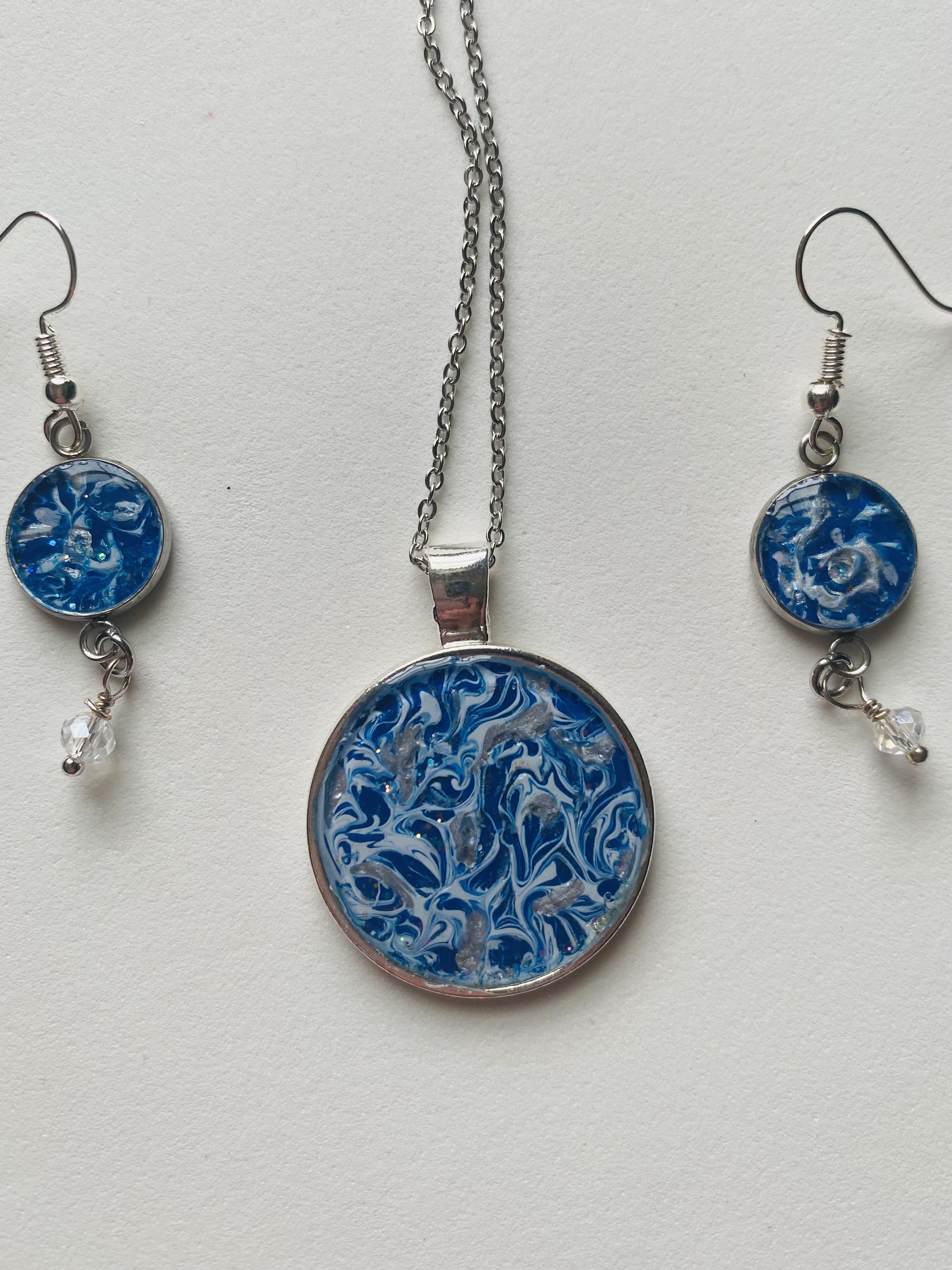 Blue Swirl Jewelry Set
