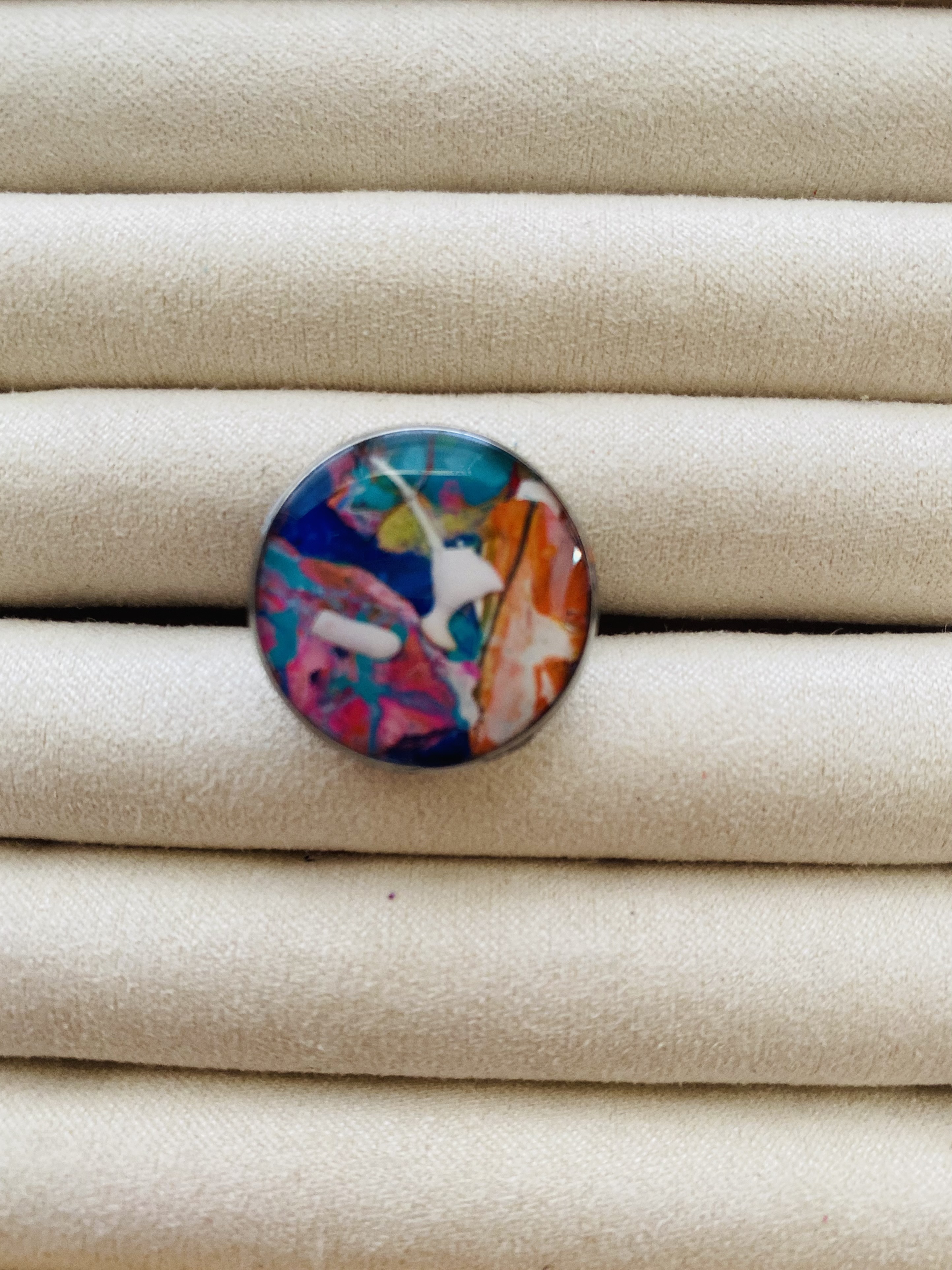 Colorful Abstract Resin Ring